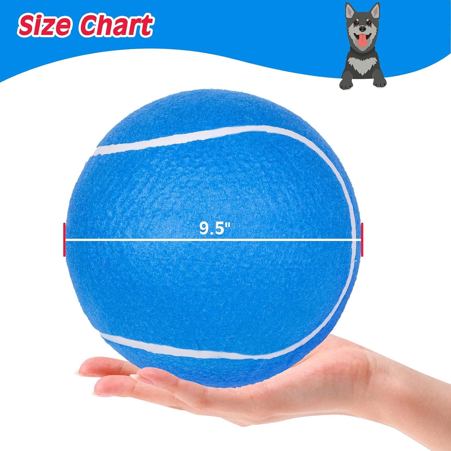 Expawlorer Dog Toy Ball-9.5''Giant Tennis Balls For Dogs, Christmas Dog Toy Balls, Interactive Large Tennis Balls For Dogs With Inflating Needles For Training Playing Sports