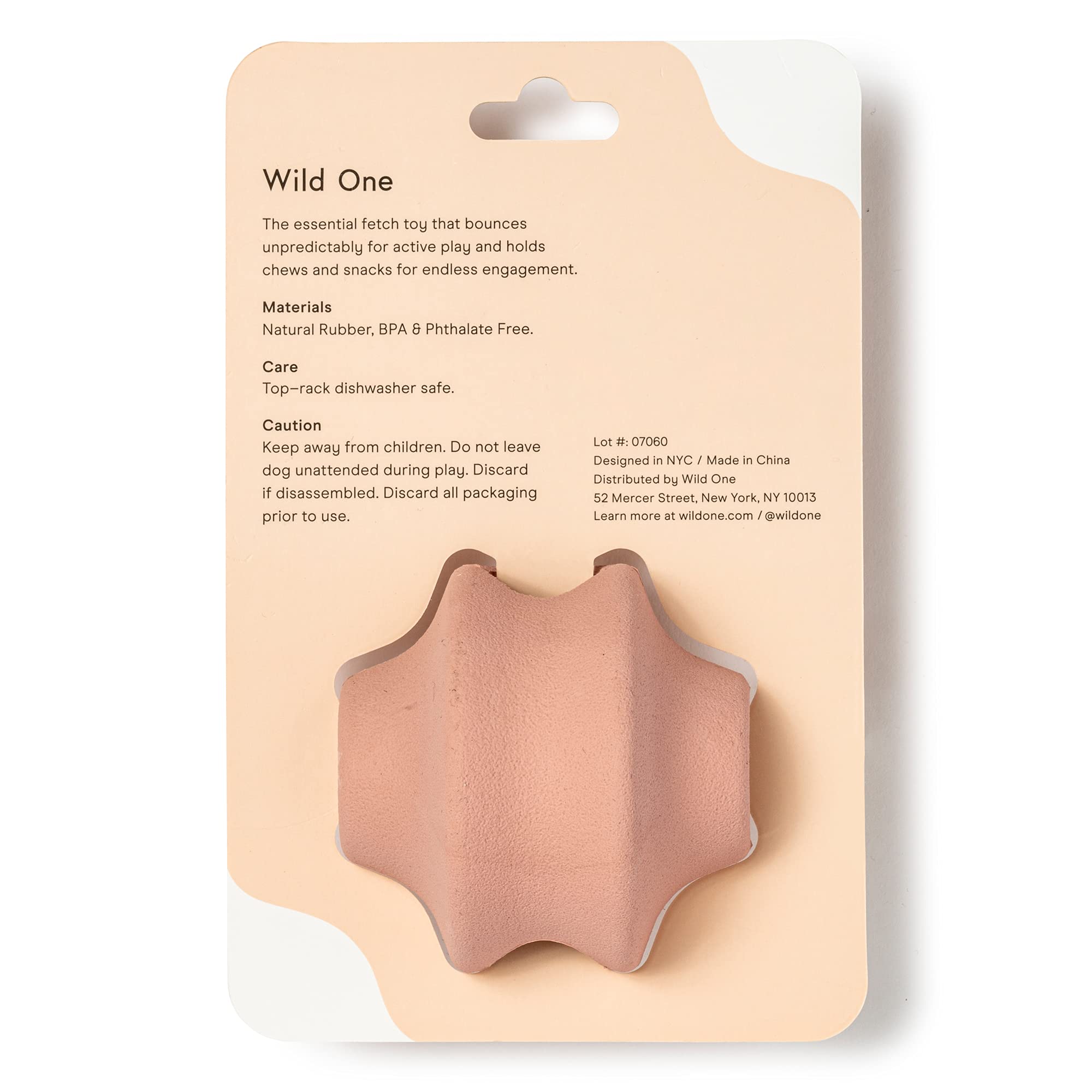 Wild One Twist Toss Dog Toy 100% Natural Rubber, Fun to Chew, Durable for Average Chewers, Fetch Toy, Treat Dispensing Pink