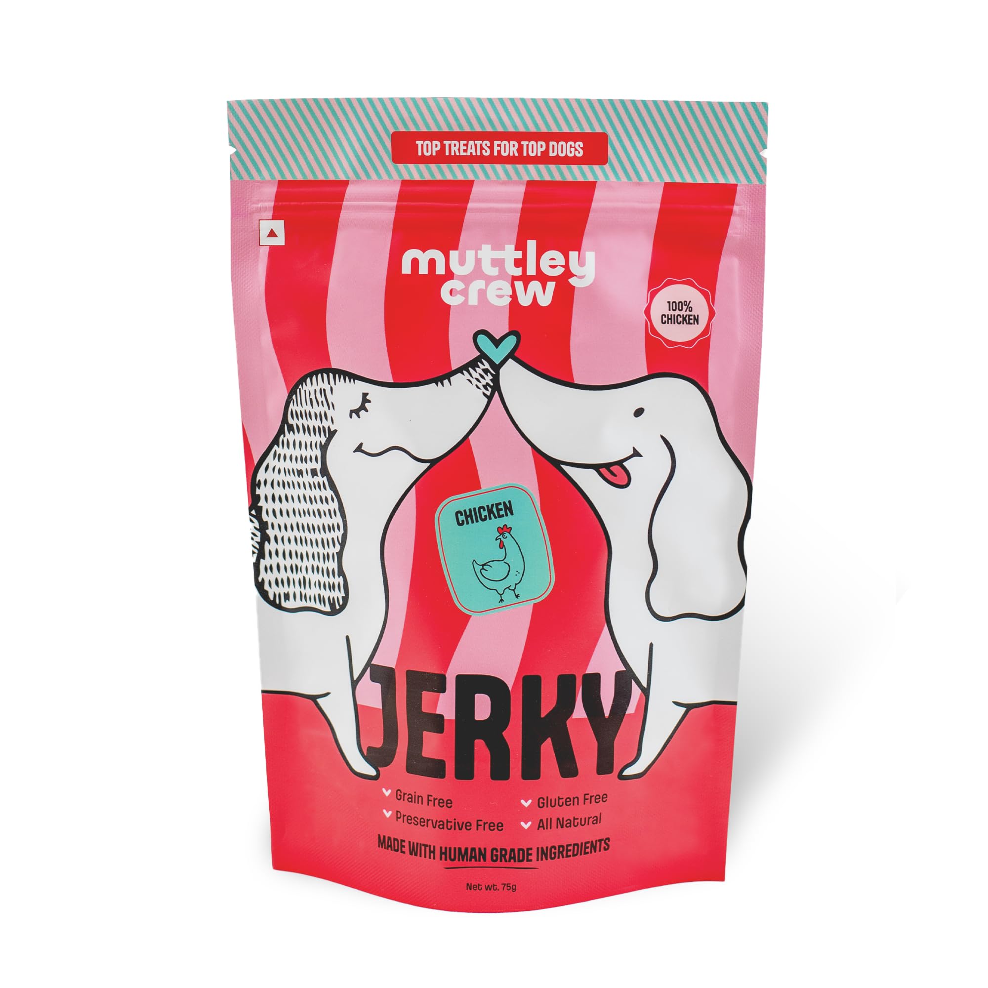 Muttley Crew Dog Jerky Lean Chicken Meat | Healthy Adult Dog Treats For Easy Digestion | All Natural | GrainFree | GlutenFree 