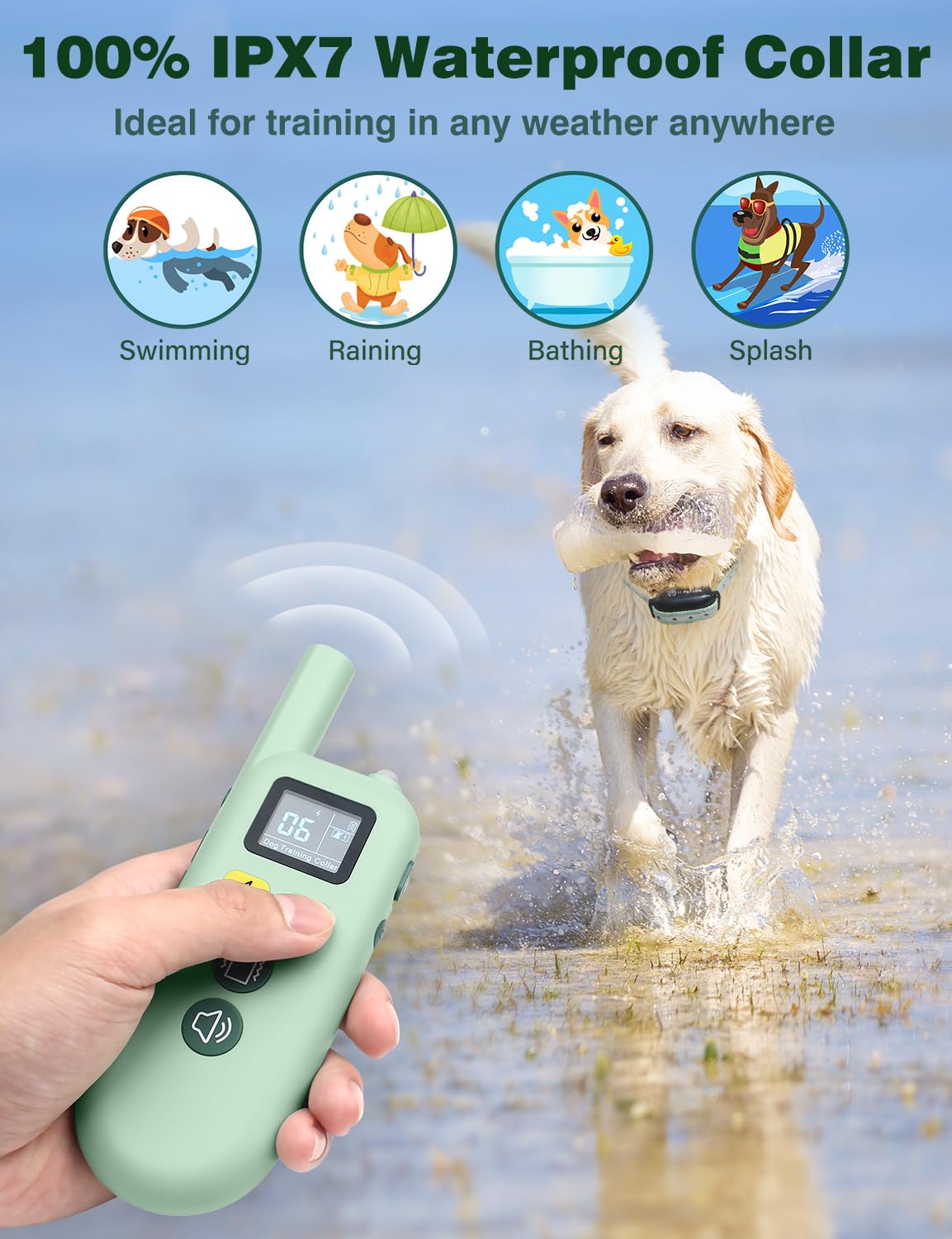 Peture Dog Bark Collar With Remote, 3300Ft Dog Correction Collar With Beep, Vibration, Static & Double Static Warnings, Ipx7 Wat