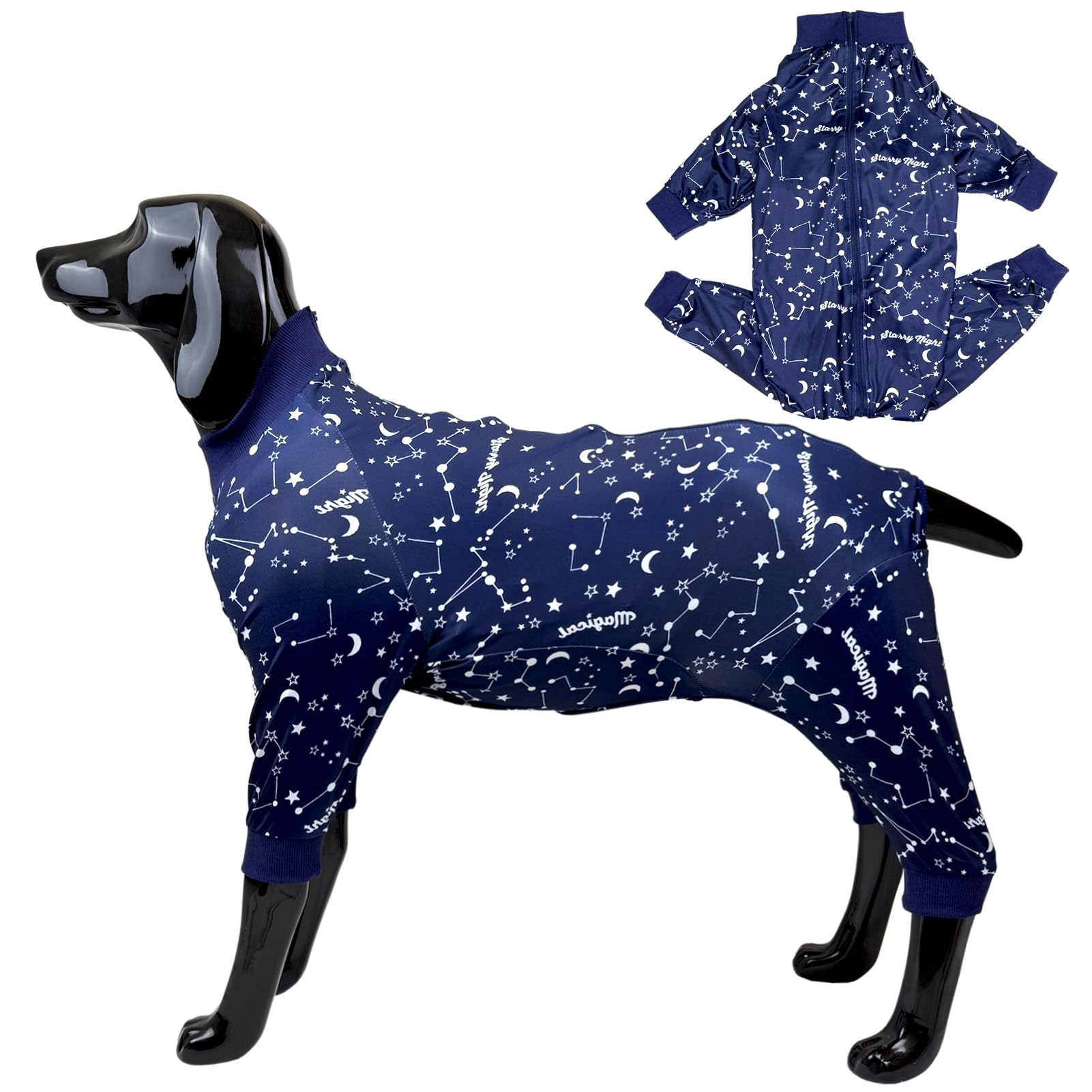 D.E.E Large Dog Shirts Unicorn Galaxy Pattern Printed Dog Shirts For Large Dogs Big Dog Clothes Dog Tank Top Stretchy (Zipgalaxy