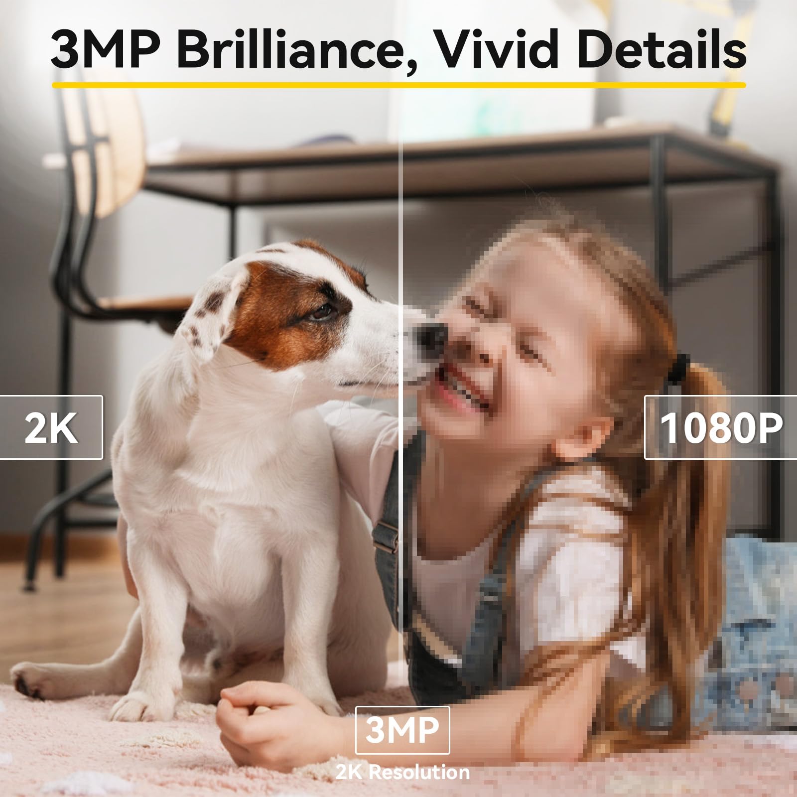 Boykeep Indoor Camera - 2K Pet Camera 5G/2.4Ghz Wifi For Baby Monitor With Phone App, 360 Pan & Tilt, 2-Way Audio, Night Vision,