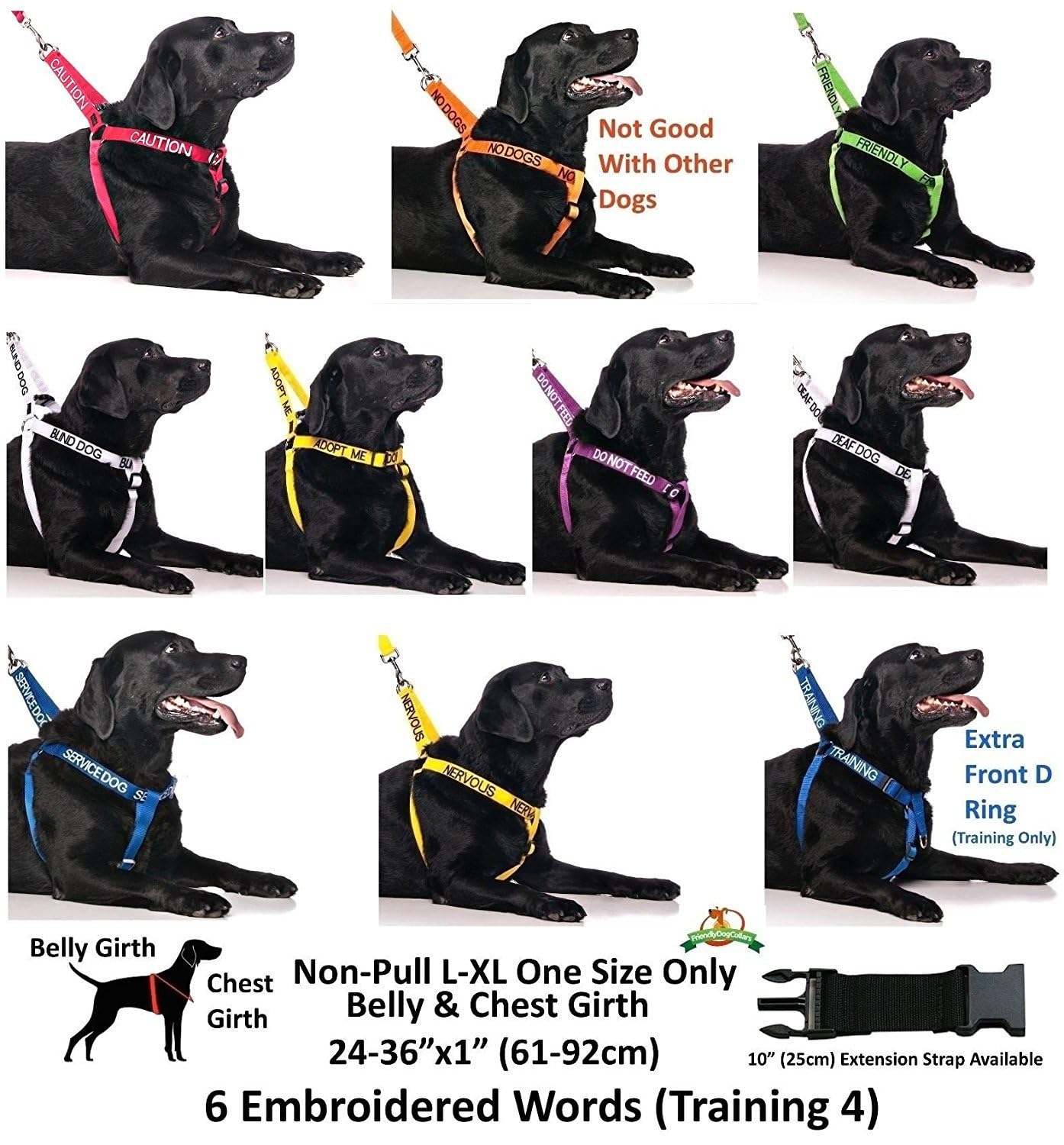 Friendly (Known As Friendly To All) Green Colour Coded Non Pull L-Xl Dog Harness Prevents Accidents By Warning Others Of Your Do