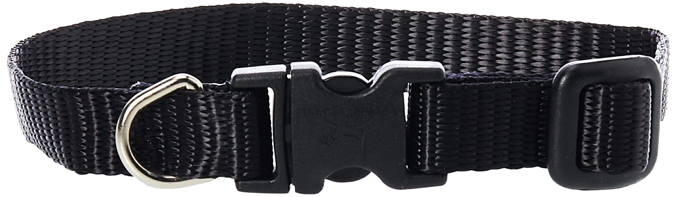 LupinePet Basics 1/2'' Black 8-12'' Adjustable Collar for Small Dogs