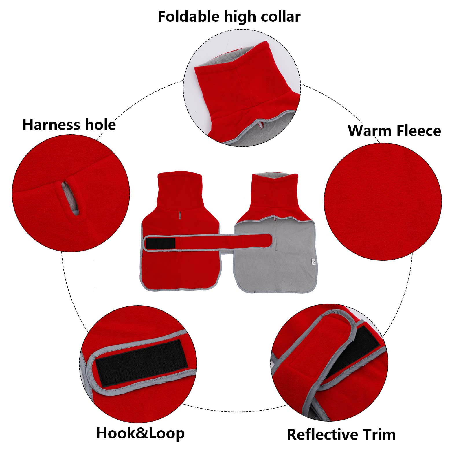 Dog Jacket, Dog Coat Perfect For Dachshunds, Dog Winter Coat With Padded Fleece Lining And High Collar, Dog Snowsuit With Adjustable Bands-Red-Xl