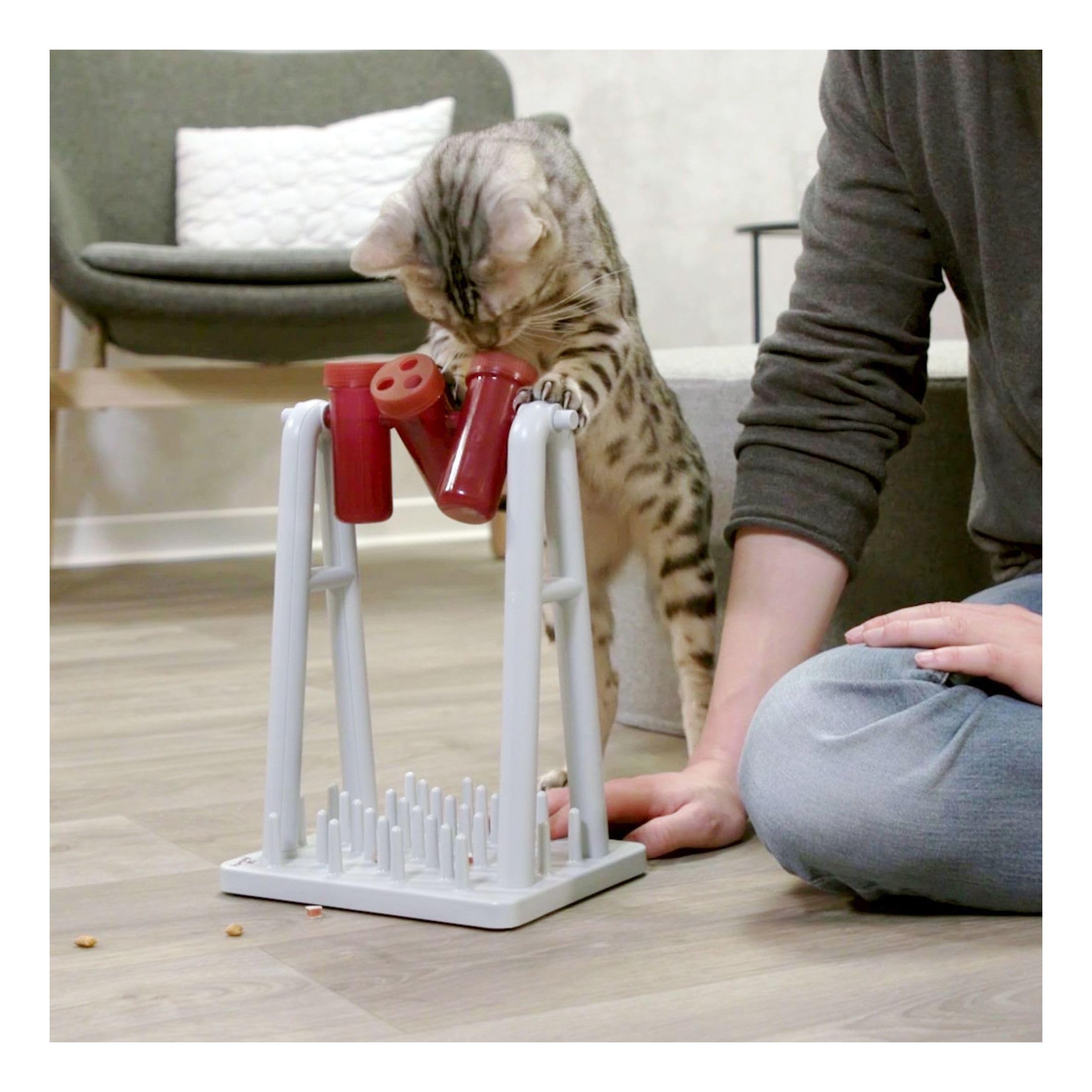 TRIXIE Cat Activity Turn Around Strategy Game, Slow Feeder, Interactive, Treat Toy, All Breed Sizes 9 x 7 x 13 in.
