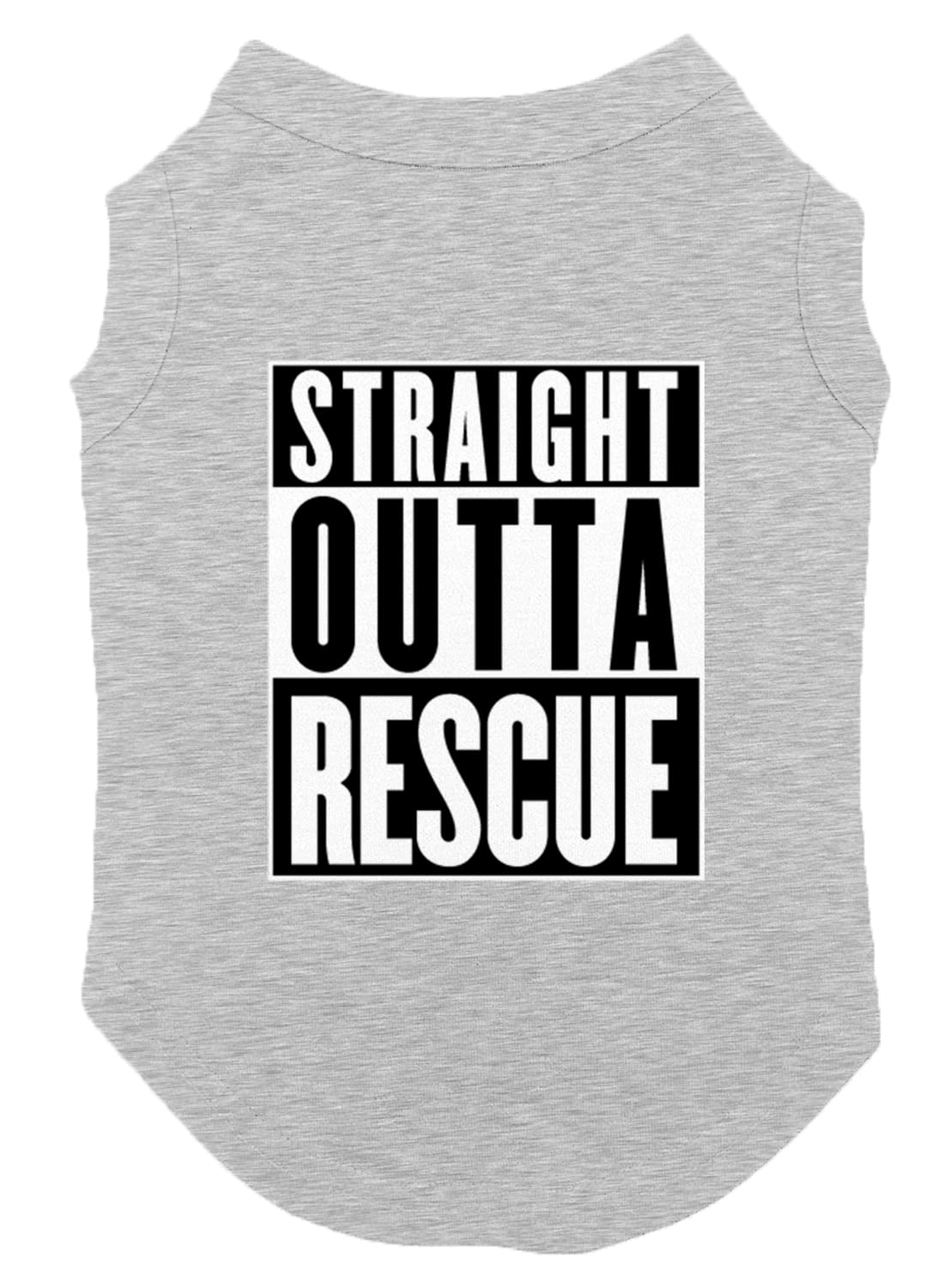 Straight Outta Rescue - Shelter Dog Shirt (Light Gray, Medium)