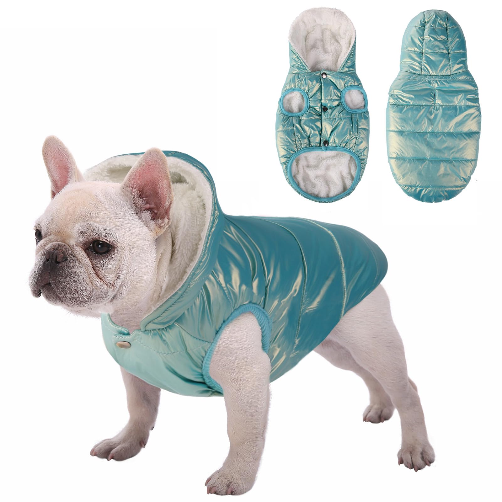 Fleece Hoodie, Windproof Waterproof Coat, Winter Warm Jacket For Dogs - Cold Weather Pet Apparel Clothes Vest For Small Medium L