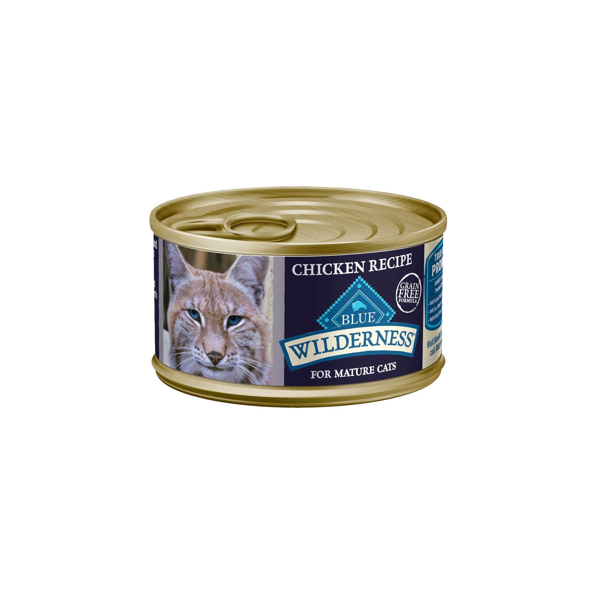 Blue Buffalo Wilderness High Protein Grain Free, Natural Mature Pate Wet Cat Food, Chicken 3-oz cans (Pack of 24)