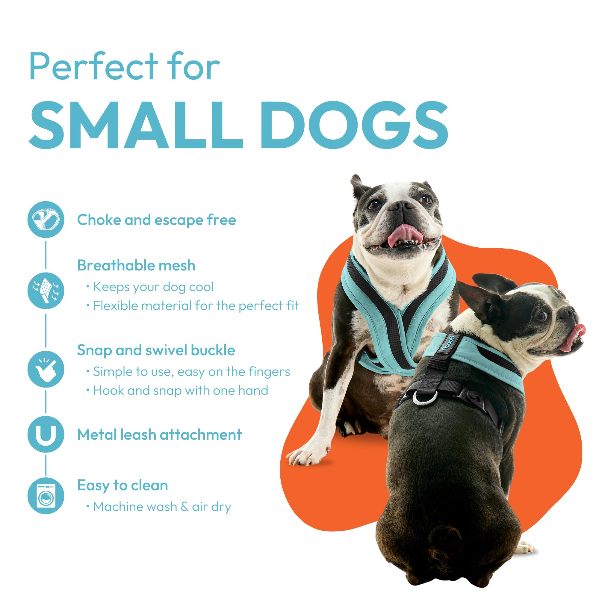 Gooby Comfort X One Dog Harness - Head-In Dog Harness For Small & Medium Sized Dogs - Escape-Free & Choke Free - Breathable Mesh