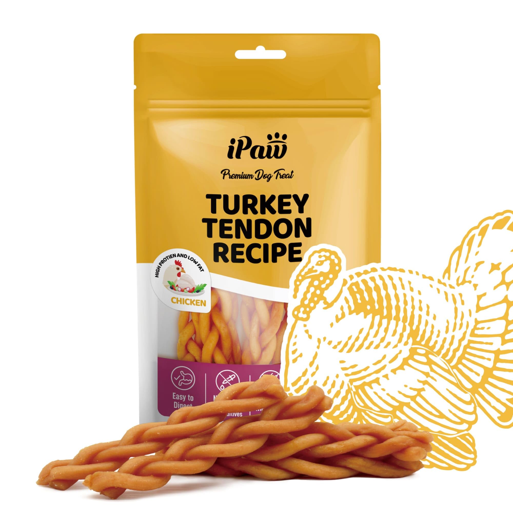 iPaw Turkey Tendon Braided Stick