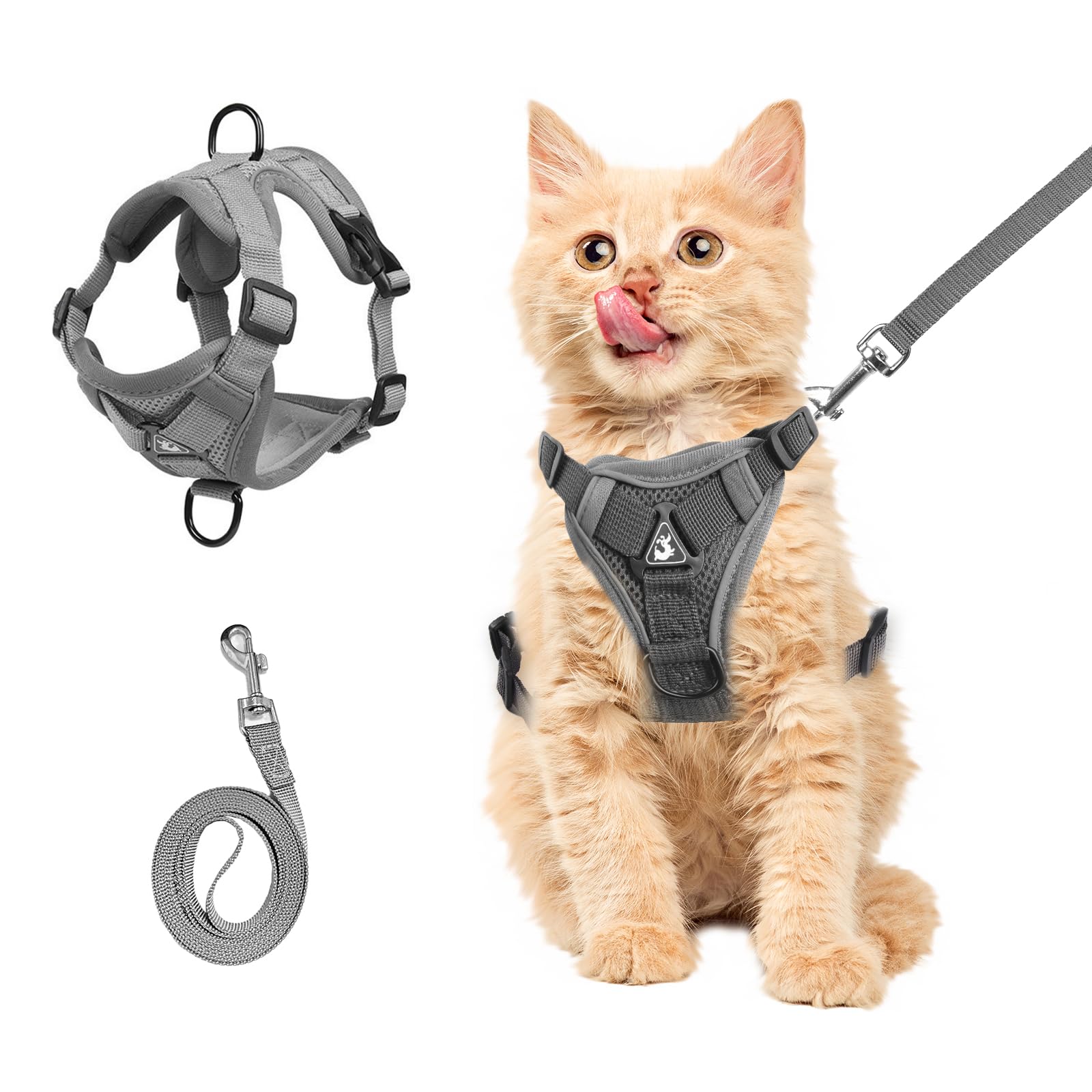 Wanheart Summer Cat Chest Harness And Leash, Anti-Escape Adjustable Soft Mesh Cat Leash And Chest Harness Set For All Types Of C