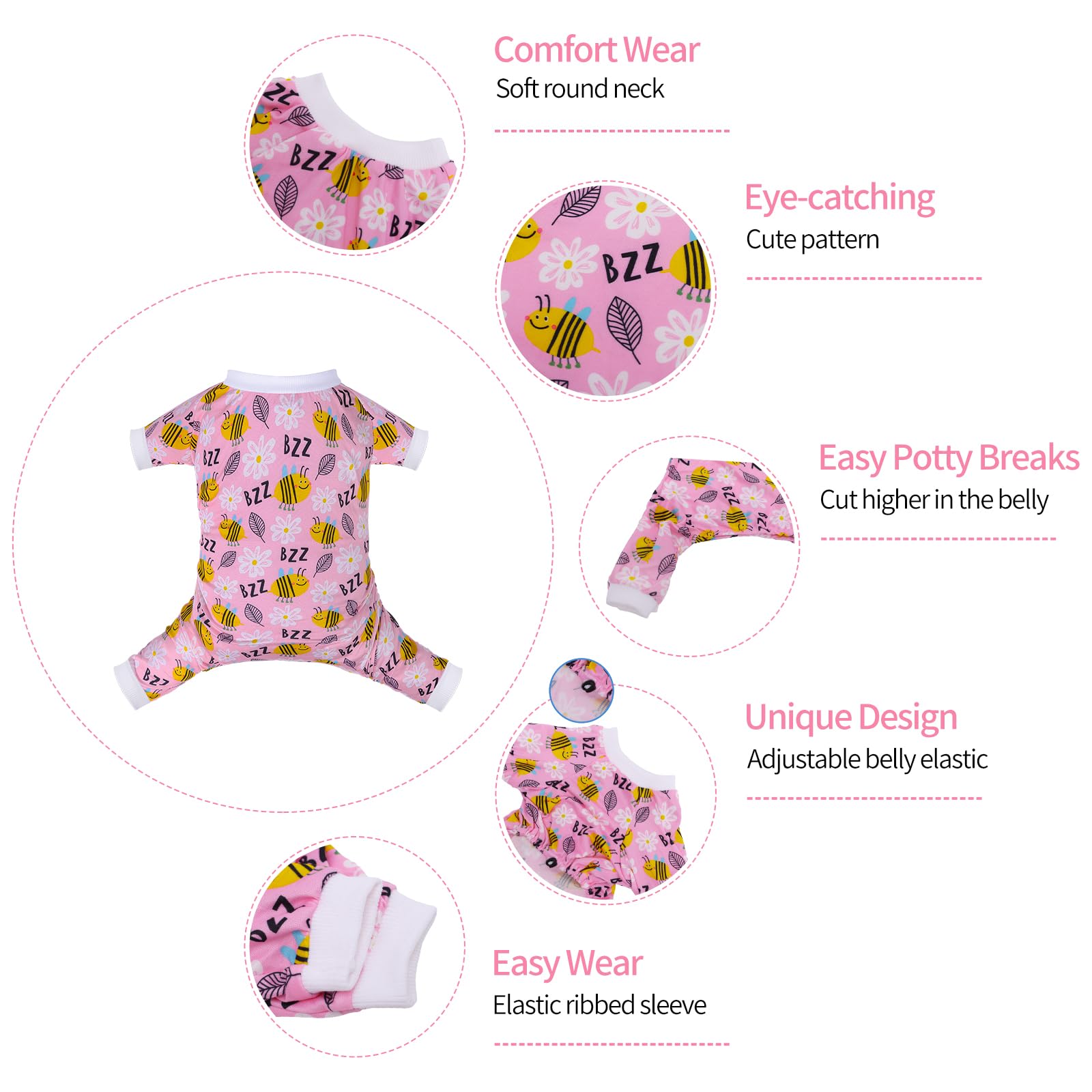 Cutebone Small Dog Pajamas Shirt Stretchy Summer Puppy Pjs Soft Cat Onesies Pet Clothes For Daily Wear Da24M