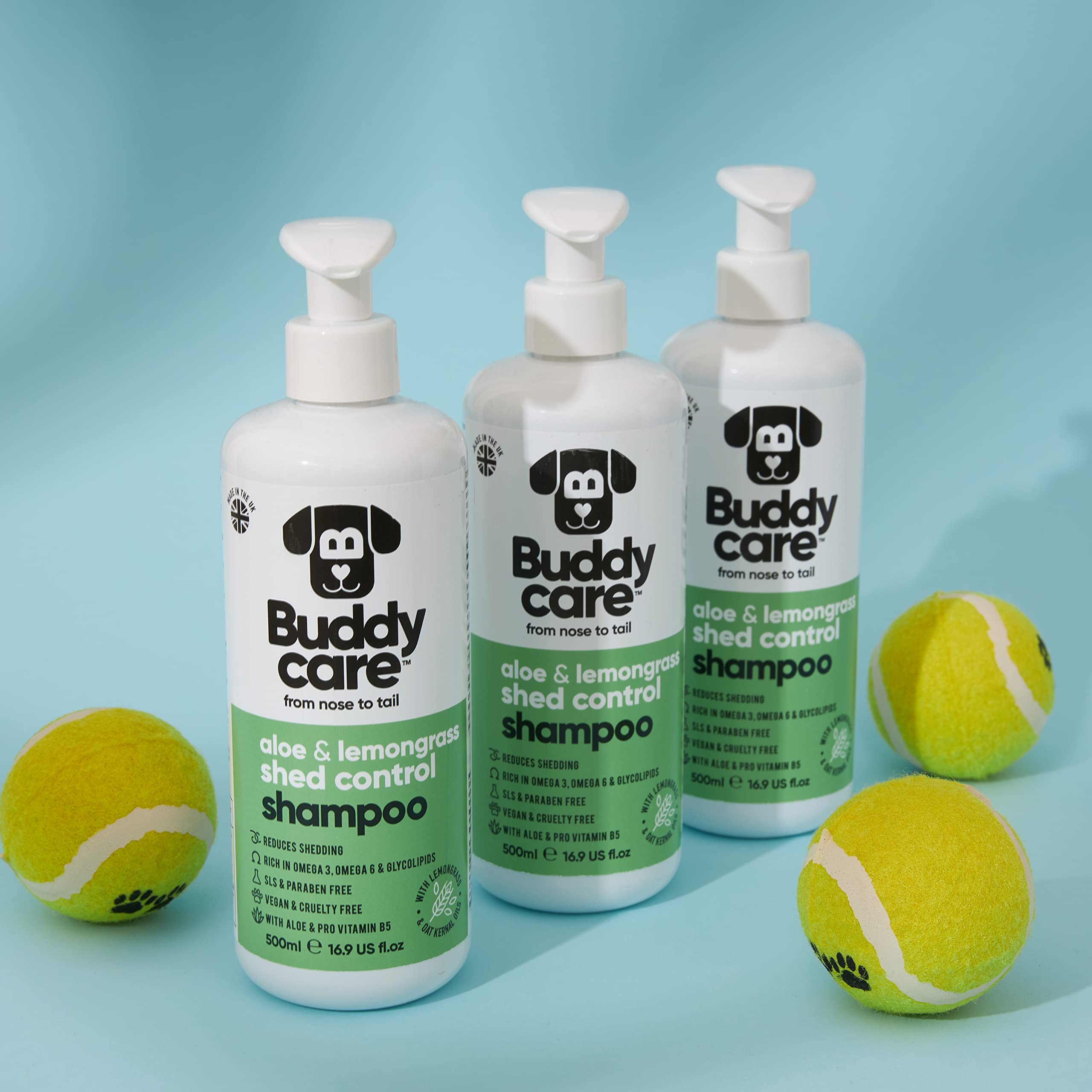 Buddycare Shed Control Dog Shampoo Aloe & Lemongrass Scented | With Aloe Vera And Pro Vitamin B5 (50.72Oz)