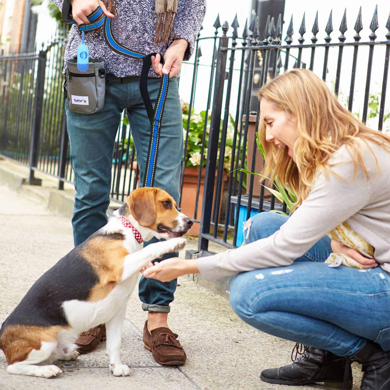 Jsxd Heavy Duty Double Handle Dog Leash - 5 Ft With Comfortable Padded And Reflective Rope, Suitable For Small, Medium, Large Do
