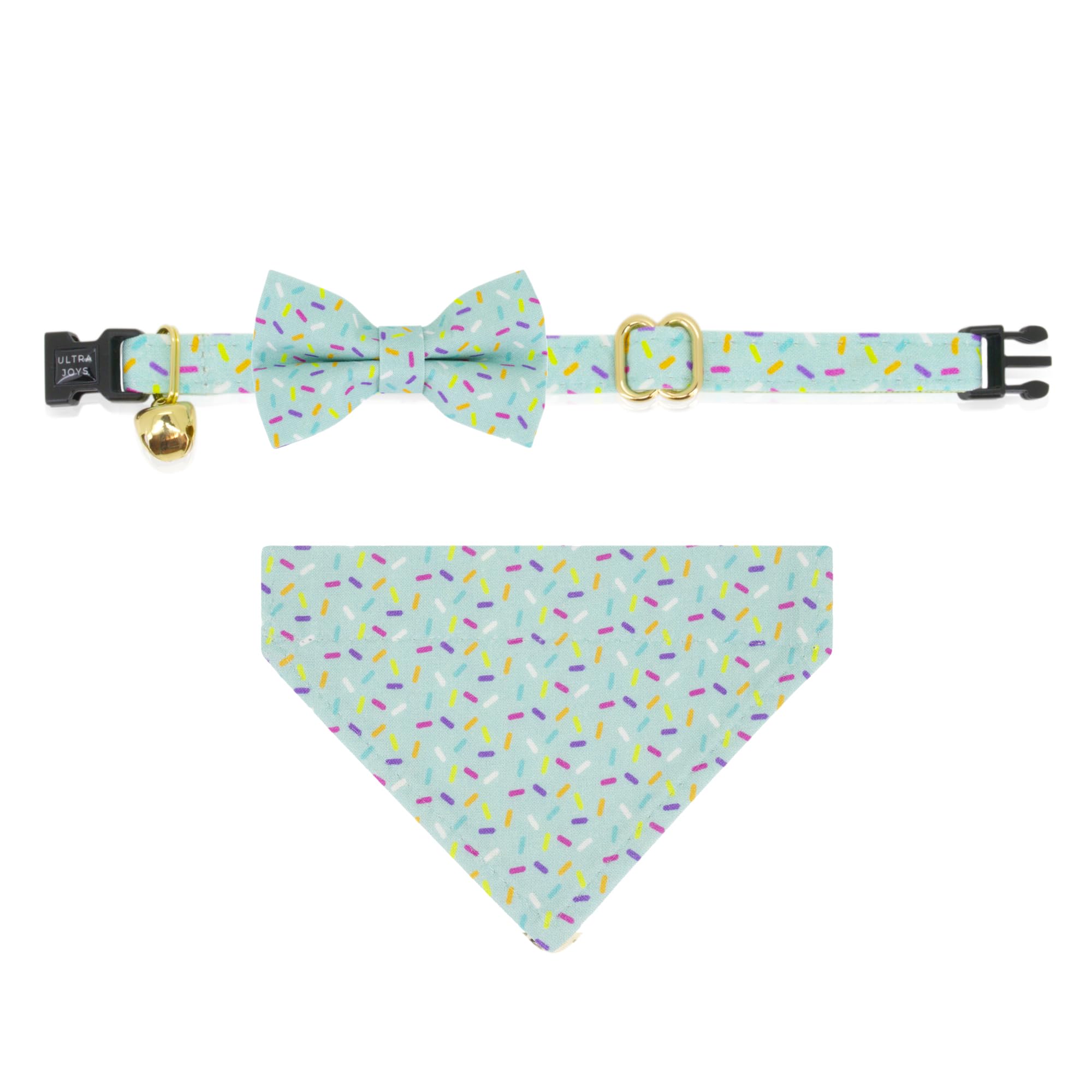 Ultra Joys Breakaway Cat Collar - Boy & Girl Kittens - Bell & Bowtie Birthday Small