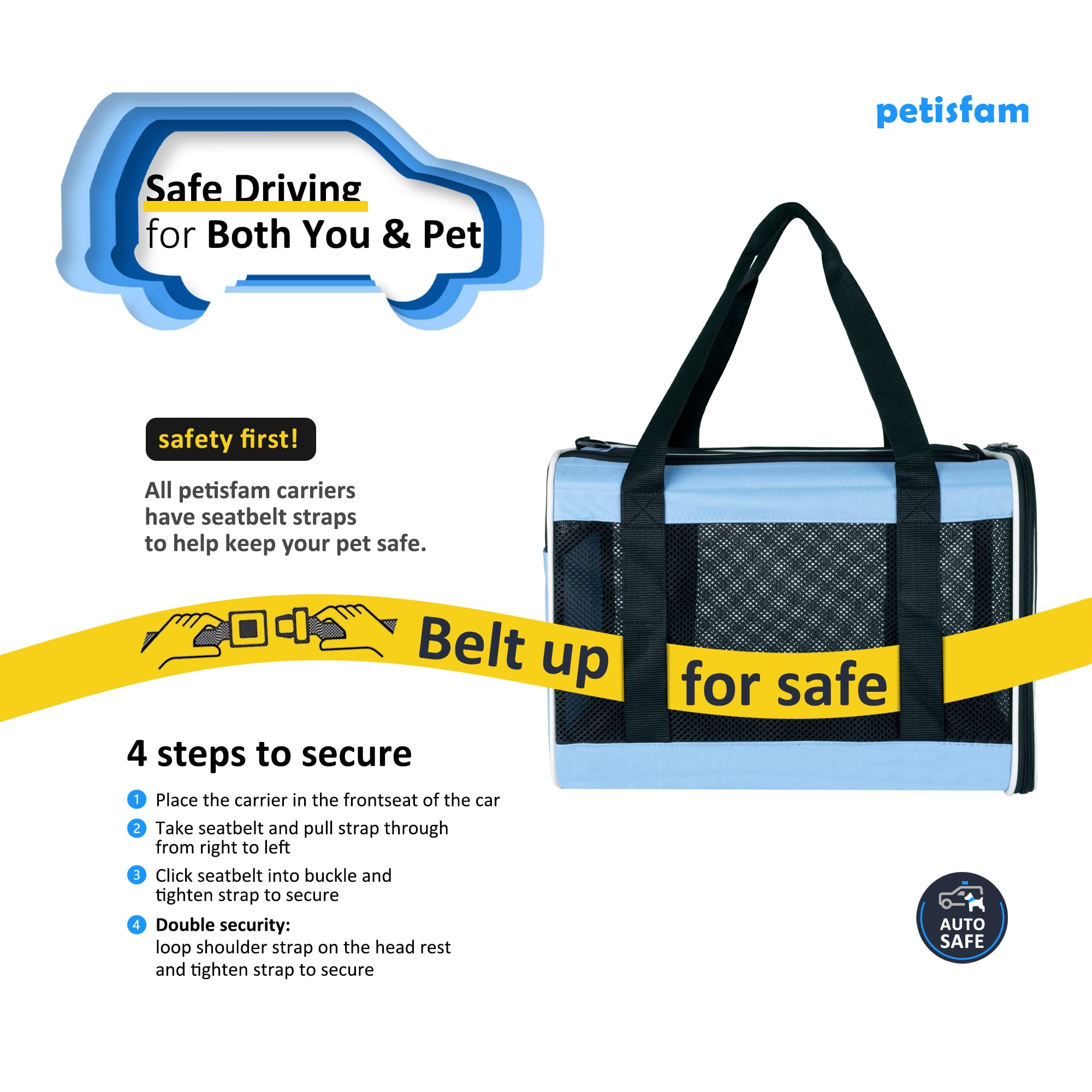 Petisfam Soft Pet Carrier For Large And Medium Cats, 2 Kitties, Small Dogs. Easy To Get Cat In, Great For Cats That Don'T Like C