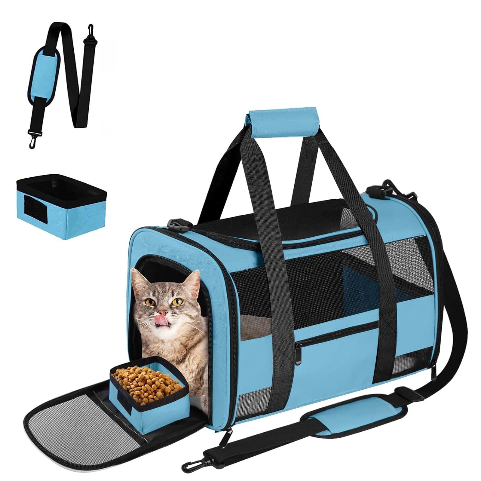 CUSSIOU Airline Approved Pet Carrier Backpack for Cats & Dogs, Expandable Collapsible Cat Carrier with Breathable Mesh & Safety 