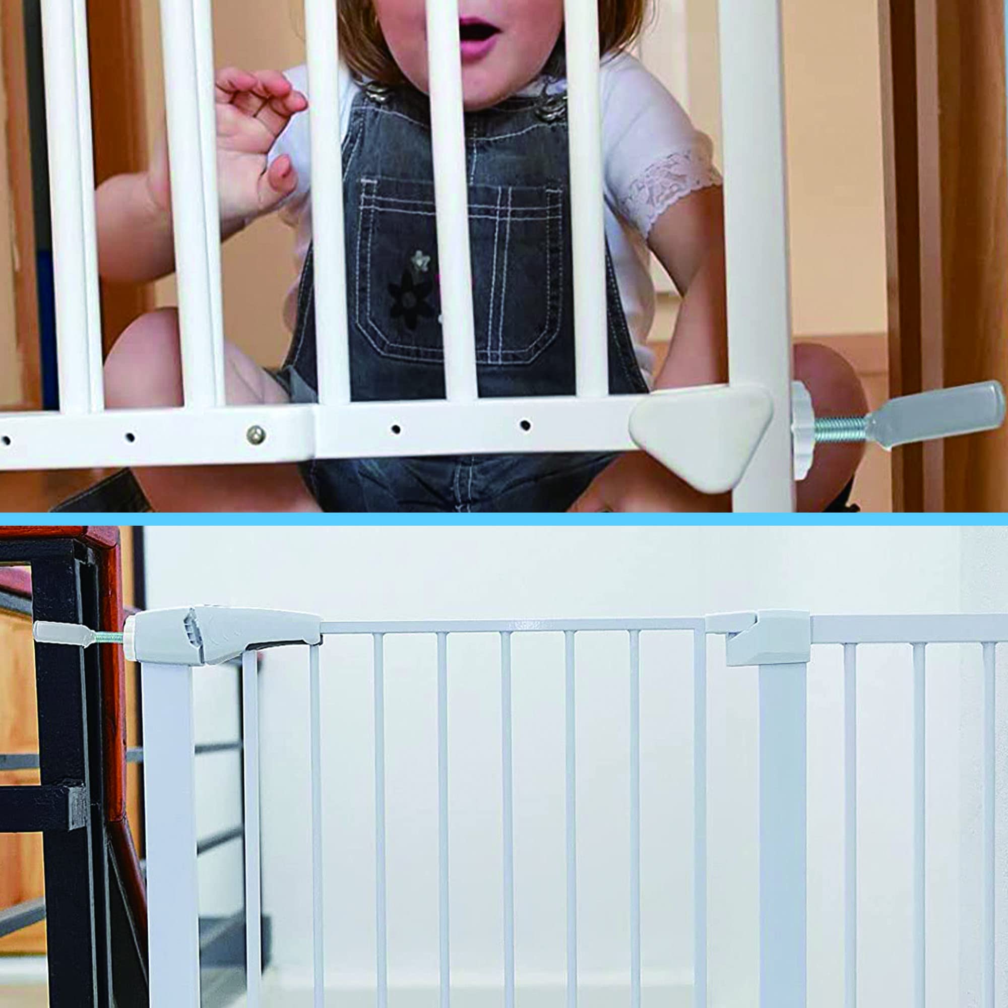 Baby Gate Banister Adapter Y-Spindle Rods - M8(8mm) for Pressure Mounted Baby and Pet Safety Stair Gates with Extra Long Wall Mo