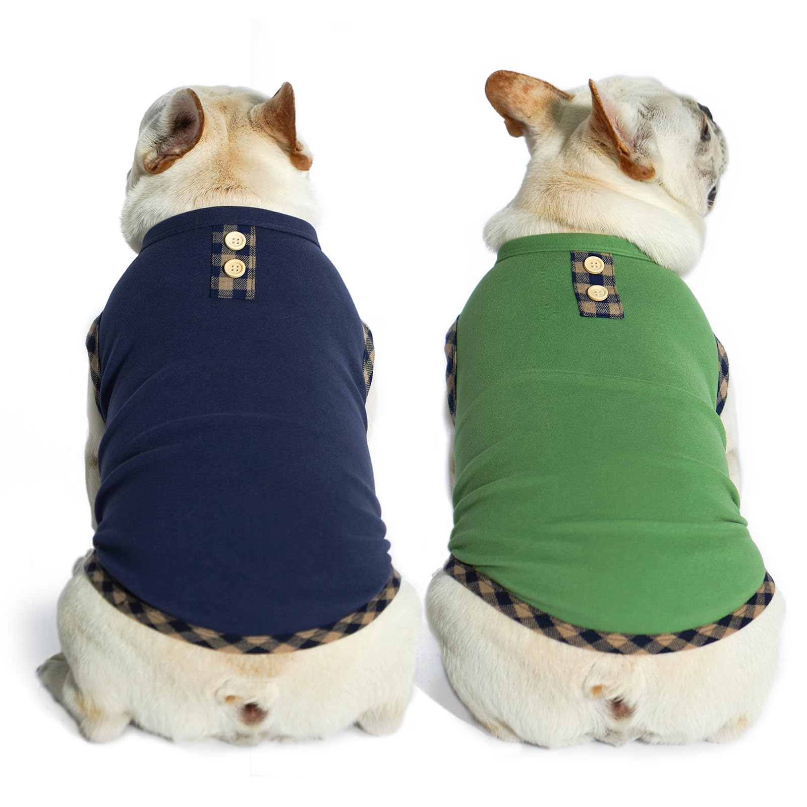 Kyeese 2Pack Dog Shirt Pullover Sweatshirt Stretchy Vest Soft T-Shirt Fleece Coats Lightweight Clothes Sweater For Small Dogs, N