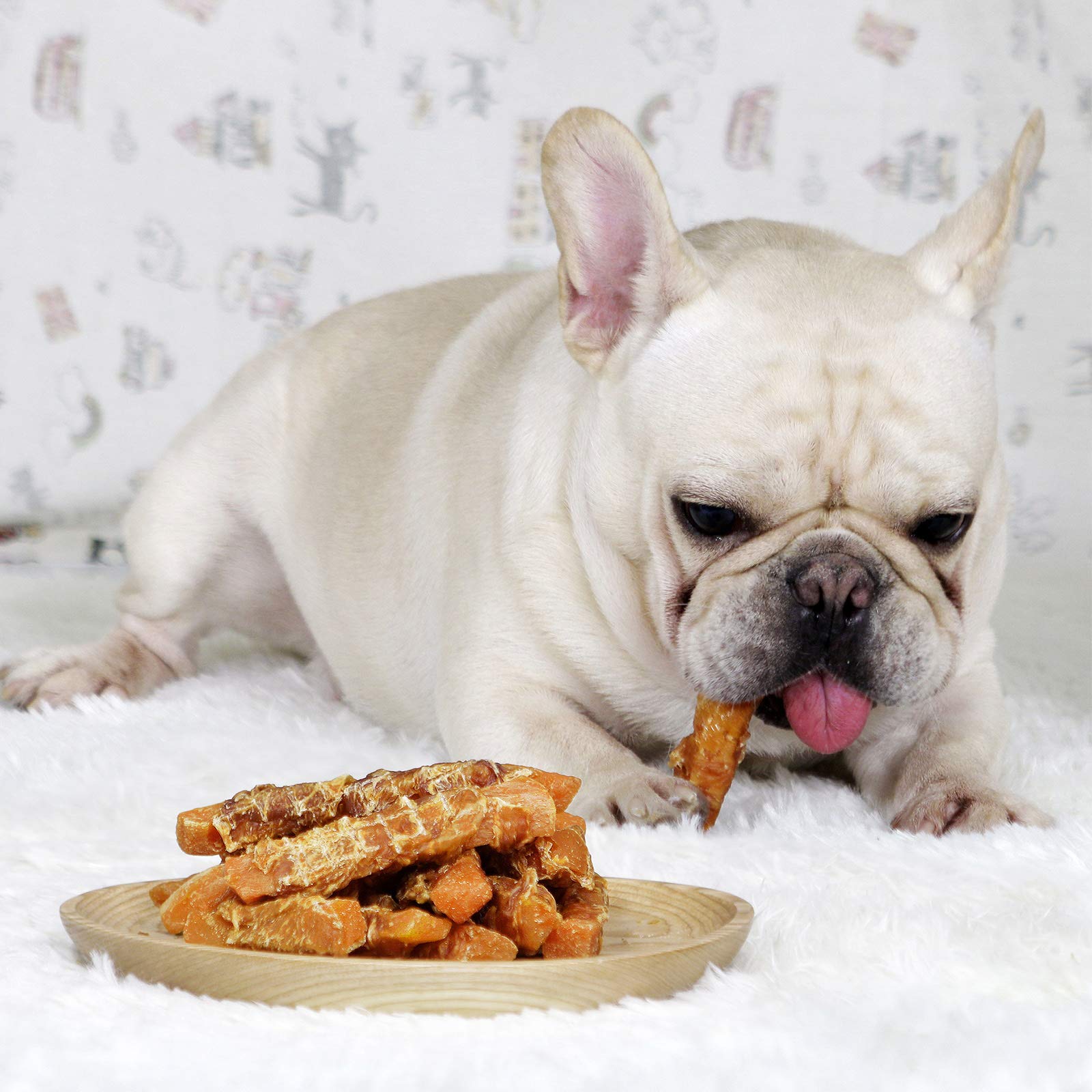Jungle Calling Dog Treats, Skinless Chicken Wrapped Sweet Potato, Gluten and Grain Free, Chewy Dog Bites for Balanced Nutrition,