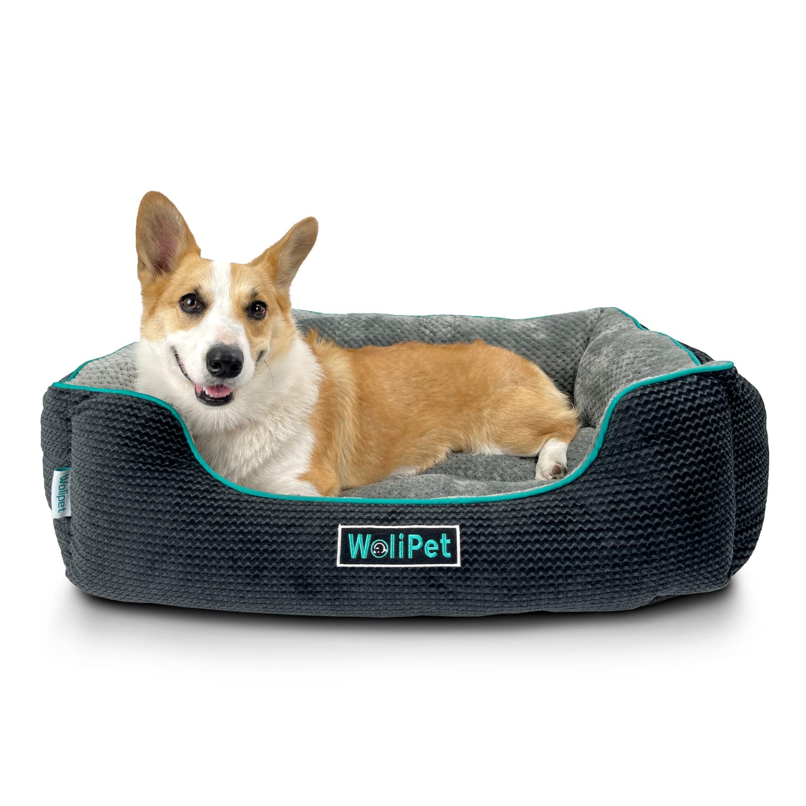 Wolipet Rectangular Dog Bed Pet Sofa Bed For Medium-Sized Dogs Machine Washable Pet Bed Anti-Slip Bottom(31''X25''X10'', L, Grey
