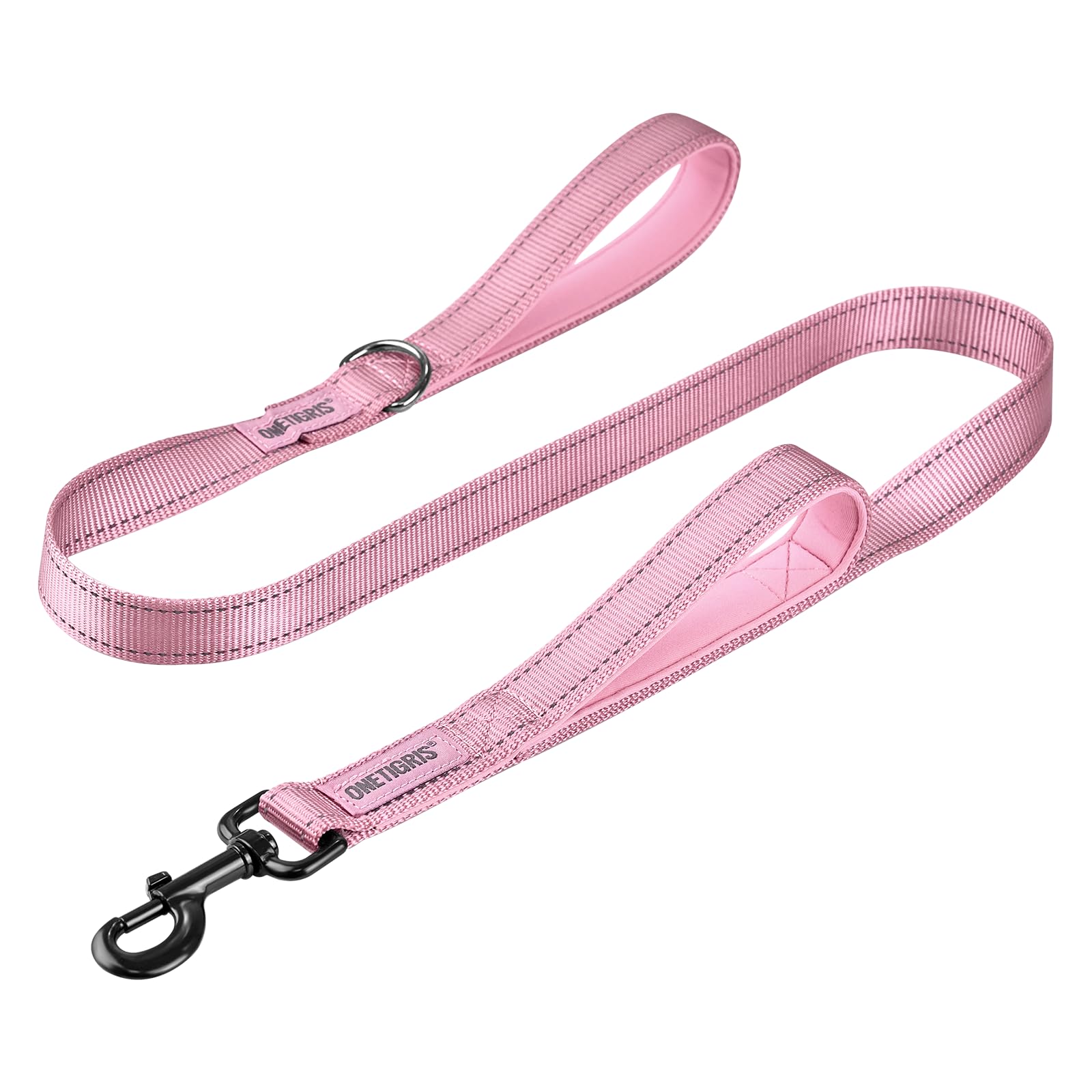 Onetigris Handled No-Pull Dog Walking Leash Long Traffic Leads For Medium To Large Dogs (Pink, 4Ft)