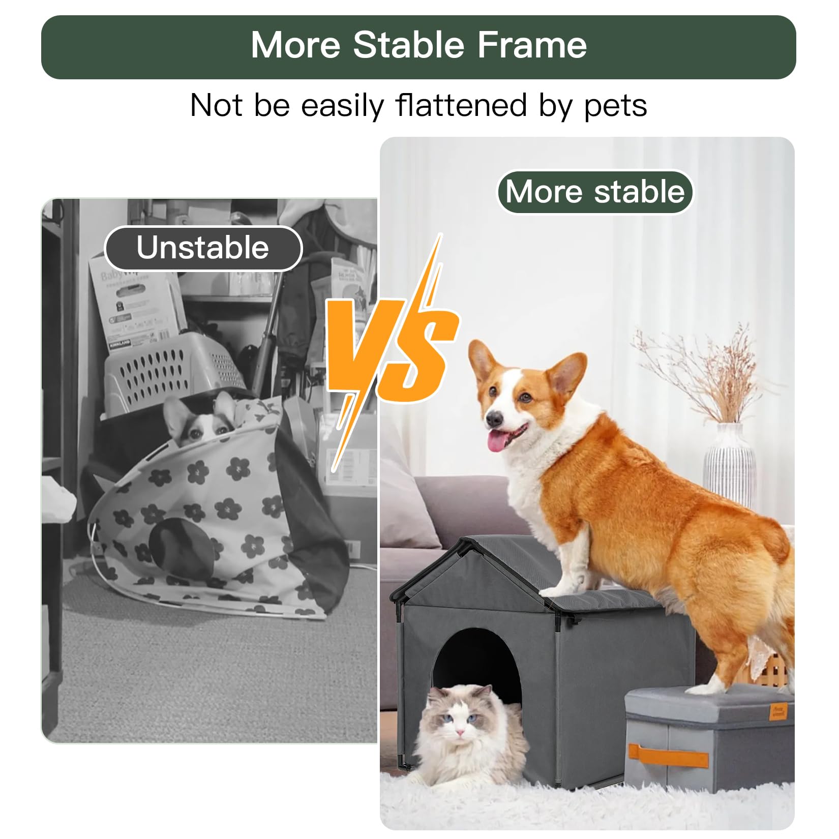 Loobmbns Mini Dog House Soft Indoor With Internal Size 16X14X12In For Chihuahuas, Common-Sized Cat House, Mini Pet House With So
