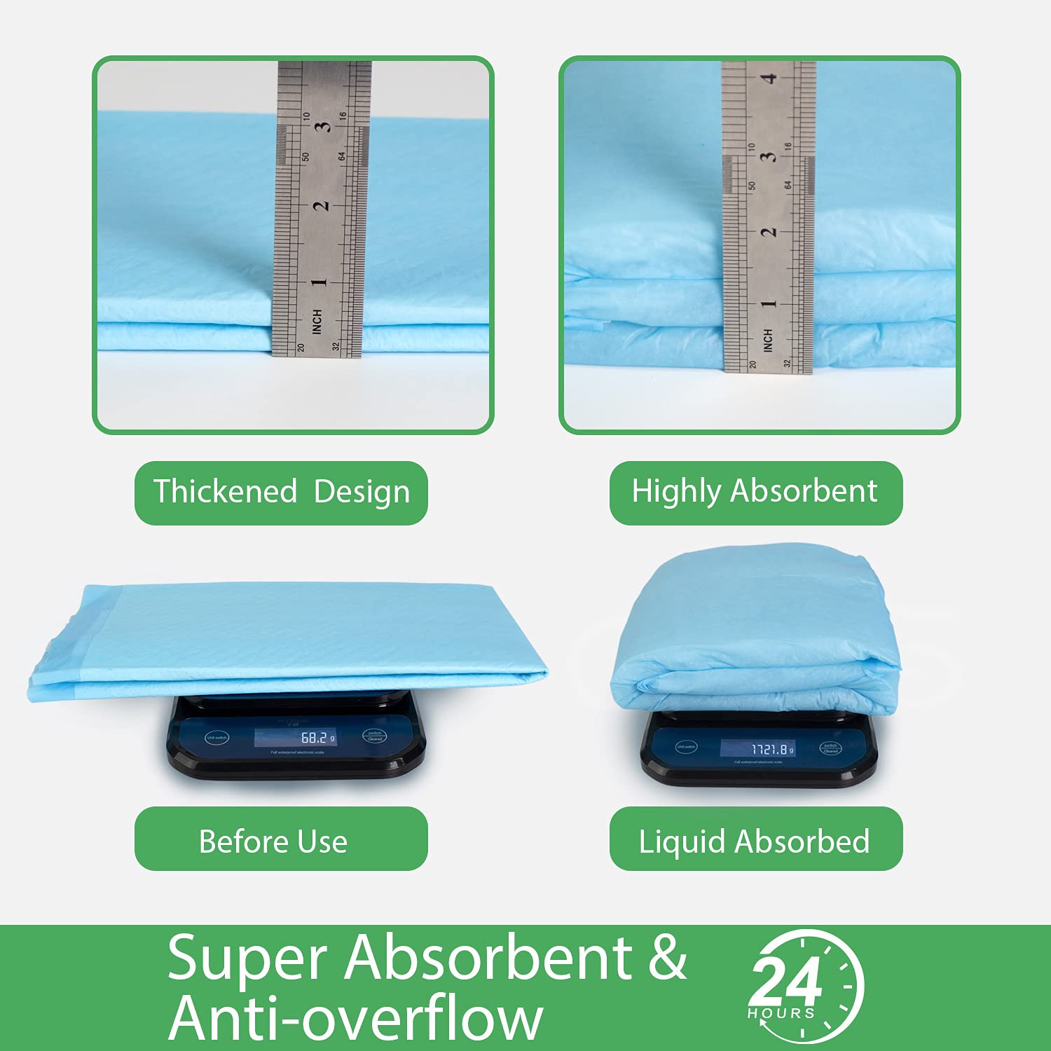 Deep Dear Extra Large Dog Pads 30'X26' (40 Count), Thicker Pet Training And Puppy Pads, Super Absorbent Pee Pads For Dogs, Leakproof Dog Potty Training Pads For Puppies, Cats, Rabbits, Pet Pee Pads Xl