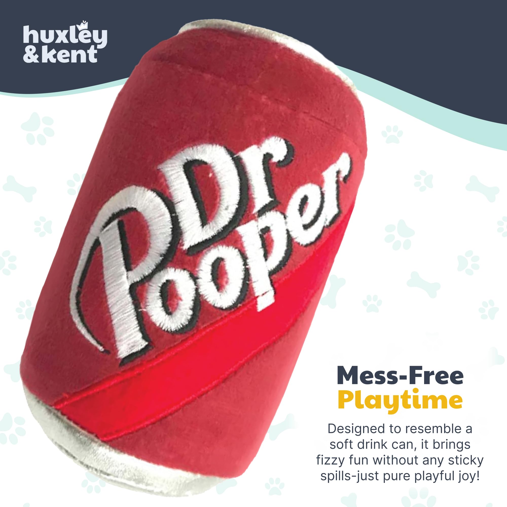 Huxley & Kent Power Plush Dog Toy | Dr. Pooper | Fun, Durable, Squeaky | Small | Safe Plush Material