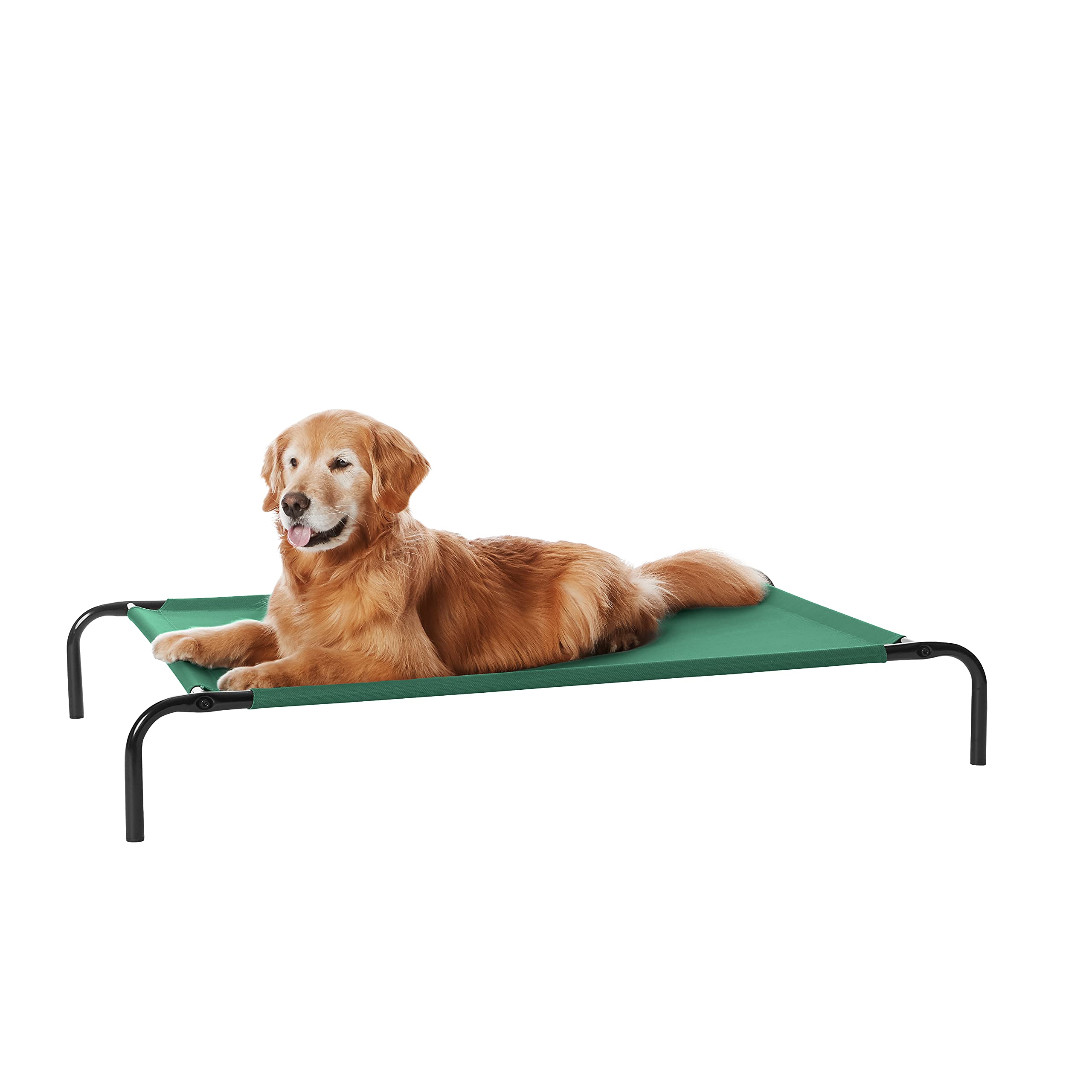 Amazon Basics Cooling Elevated Pet Bed, Large (51 X 31 X 8 Inches), Green