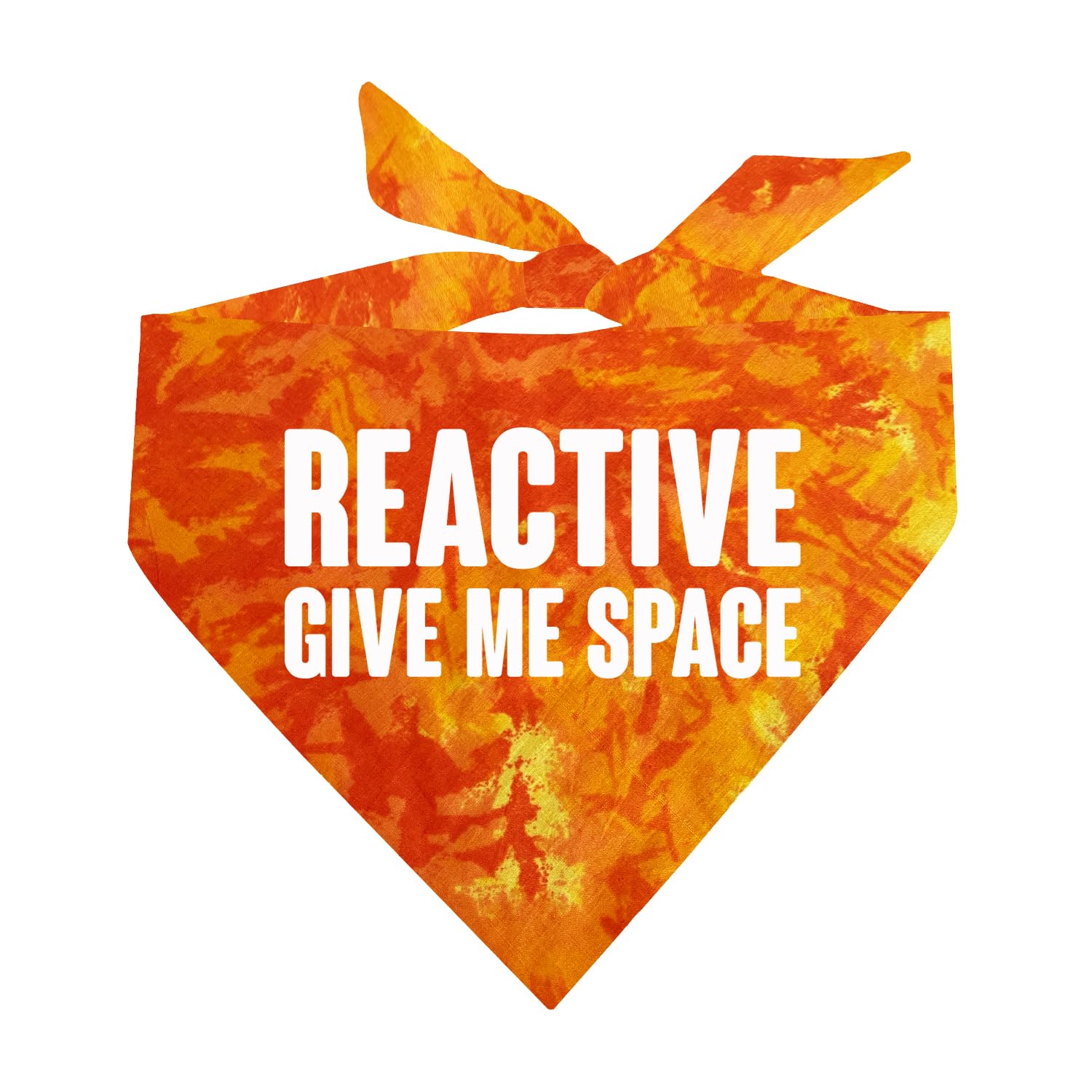 Reactive Give Me Space Dog Bandana | 100% Unbleached Cotton Adjustable Triangle | Made In Usa | Do Not Pet | Caution Nervous Anx