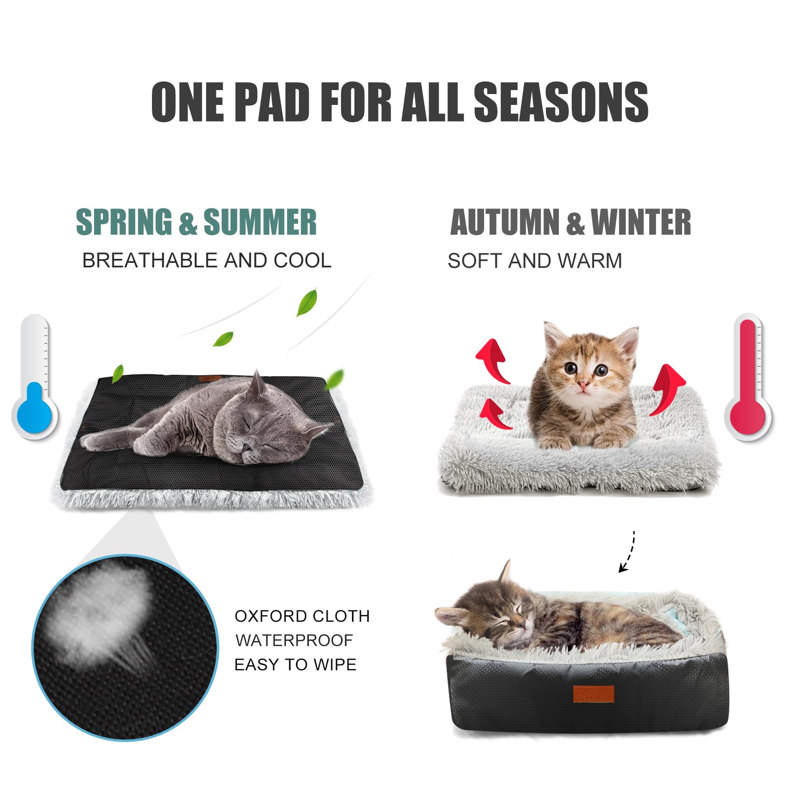 Hdlkrr Cat Bed Small Dog Bed, Self Warming Cat Beds Self Heating Cat Dog Mat, Extra Warm Thermal Pet Pad For Indoor Outdoor Pets