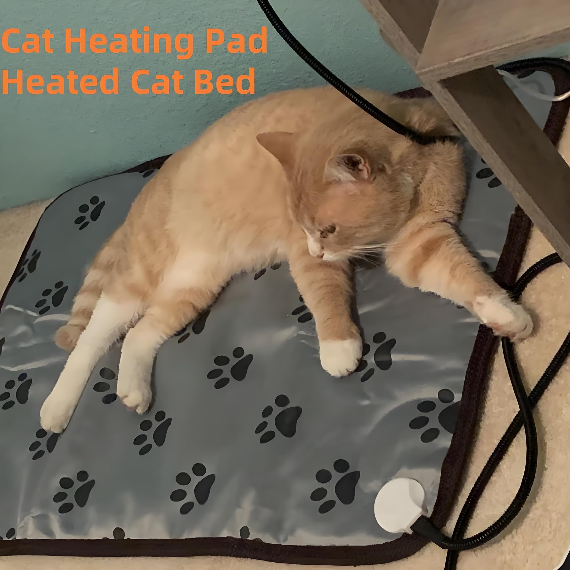 Heated Dog Bed Electric Pet Heating Pad For Small Medium Animal New Born Puppy Puppies Whelping,Ipx2 Waterproof Large Indoor Doghouse (Large, Animal Print)