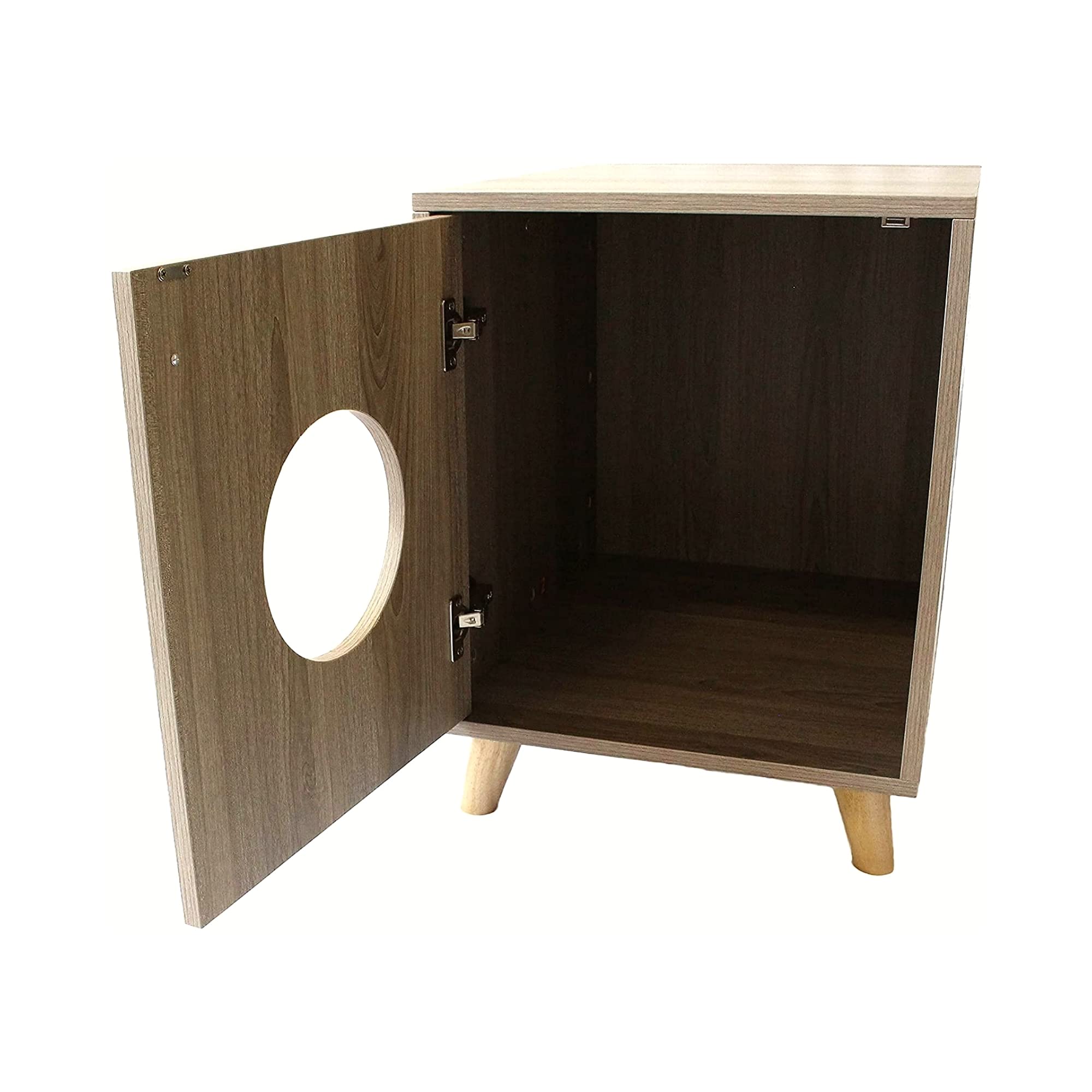 Midlee Hidden Cat Litter Box Furniture- Small- Wood Enclosure Nightstand Table Pet Washroom