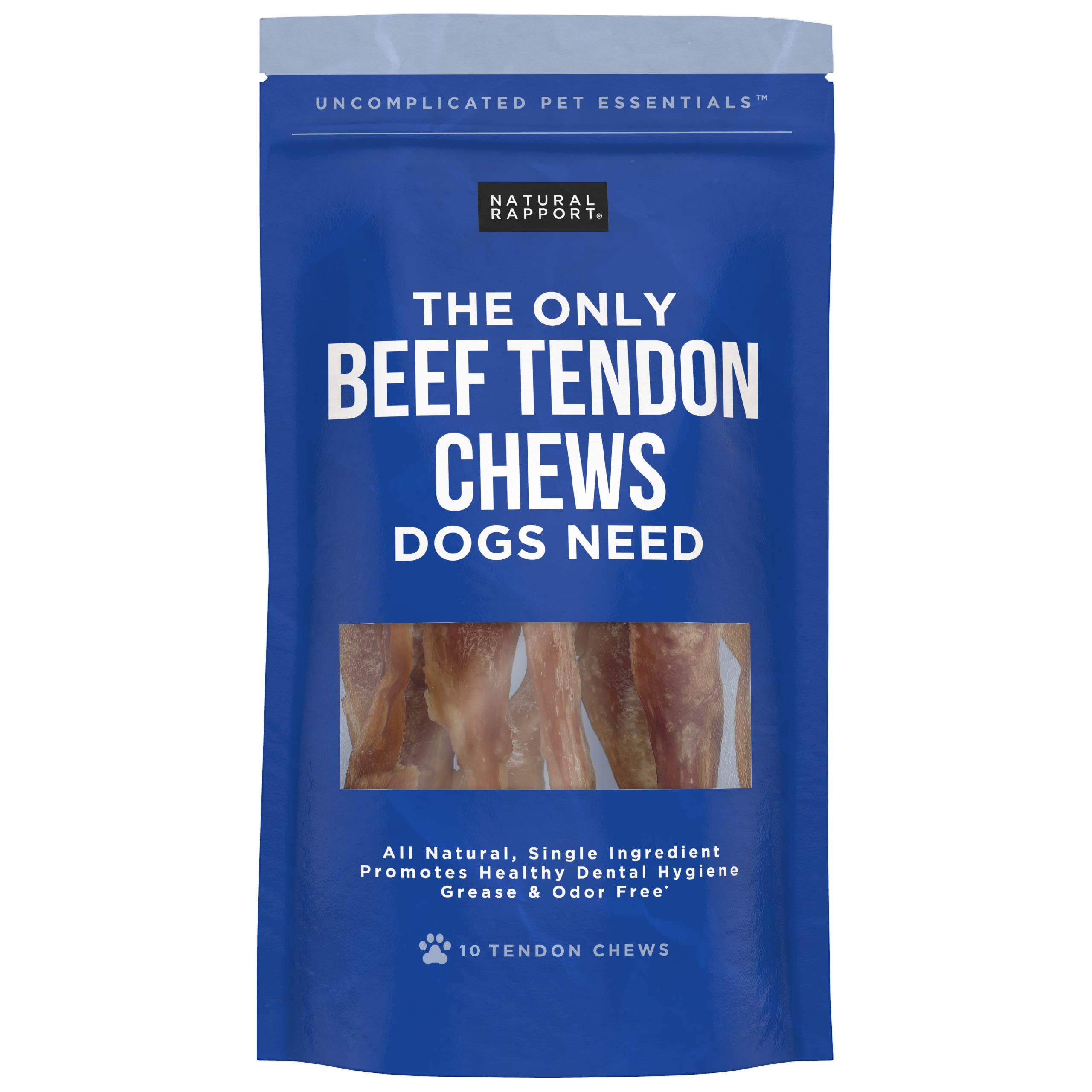 Natural Rapport Beef Tendon Dog Treats - The Only Beef Tendon Chews Dogs Need - All Natural Dog Treats for Small and Large Dogs