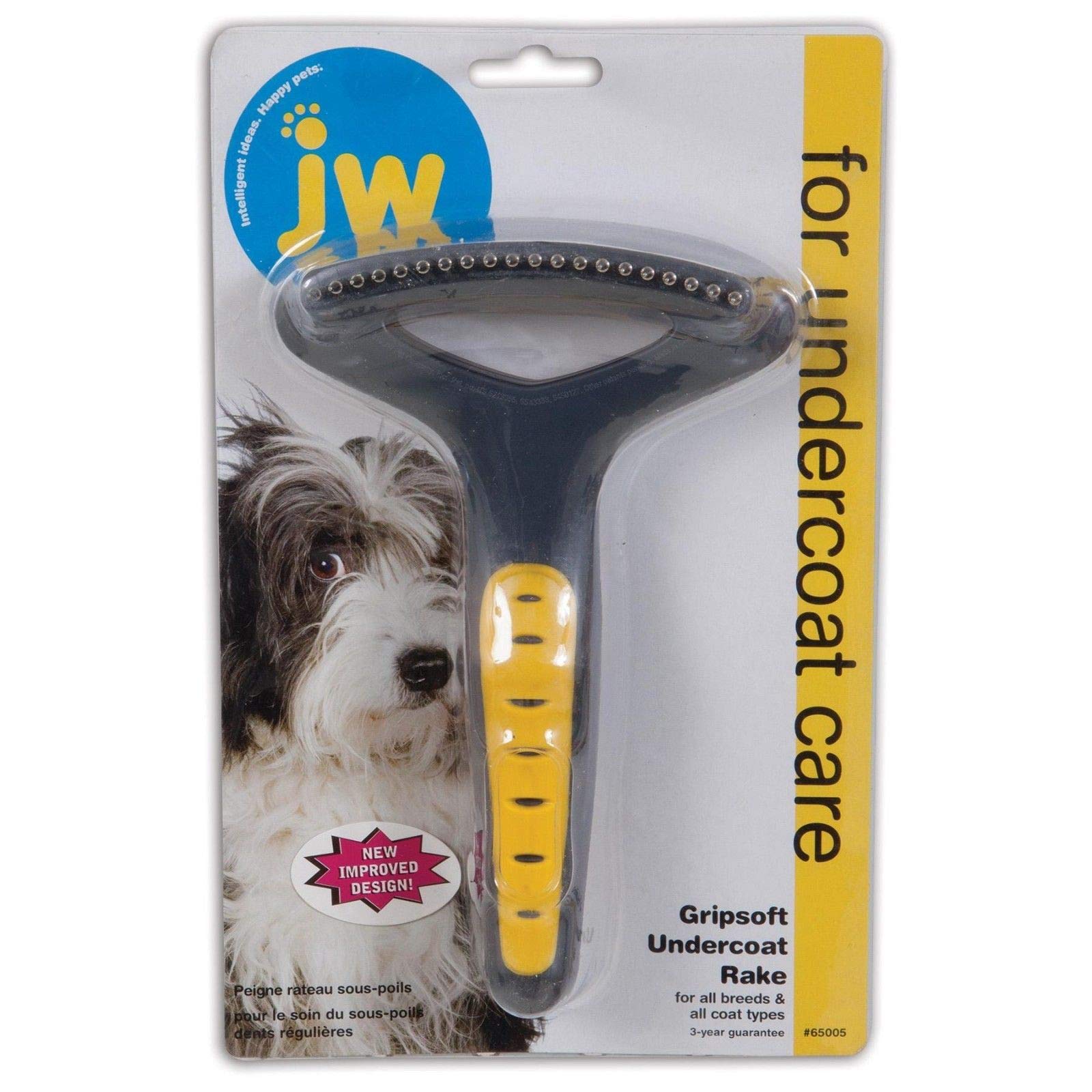 JW Pet Company GripSoft Undercoat Rake Regular Teeth Dog Brush