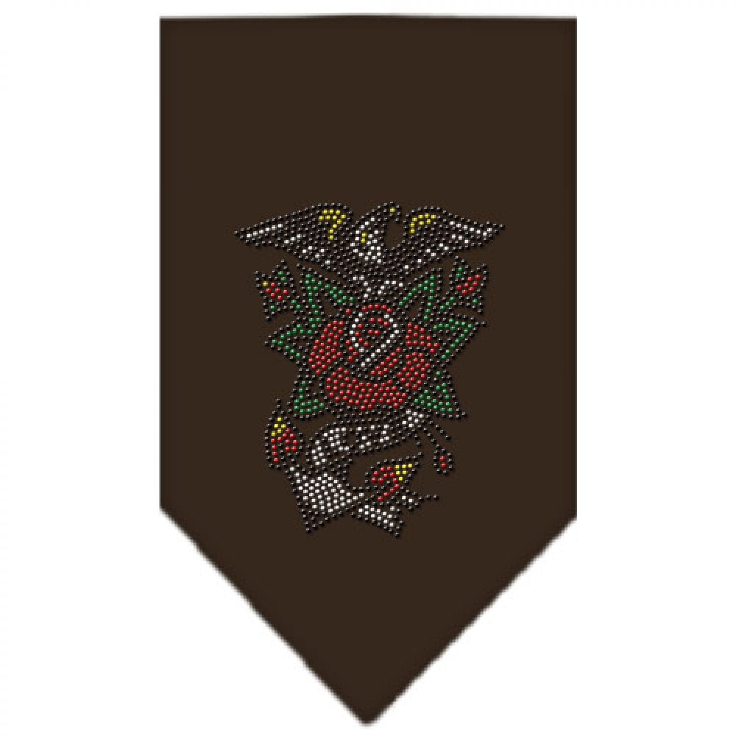 Pet and Dog Bandana Rhinestone, "Eagle Rose" Cocoa Small