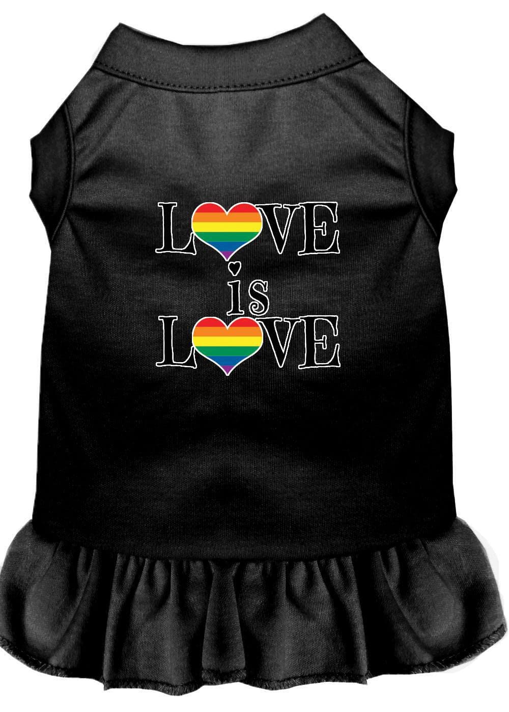 Pet, Dog & Cat Dress Screen Printed, "Love Is Love" Baby Blue LG (10-14 lbs.)