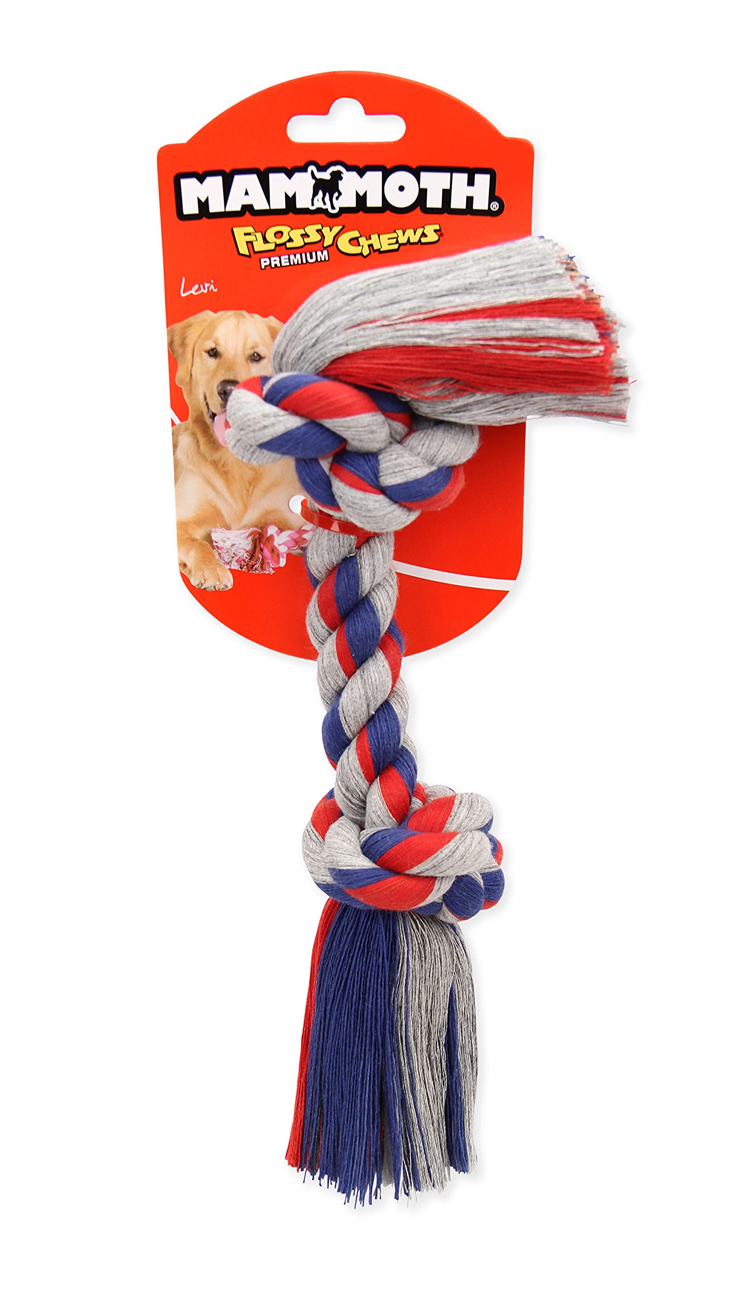 Mammoth Pet Products Flossy Chews Cottonblend Color Rope Bone, Medium, 12-Inch,MultiColored,20004V