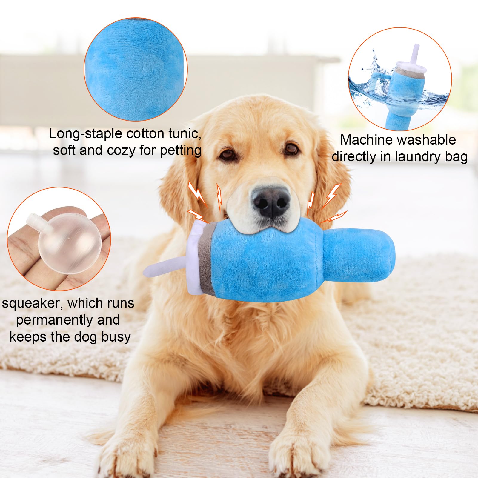Mity rain Funny Tumbler with Handle Cup Dog Toys, Cute Squeaky Dog Toys Interactive Fluff and Tuff Dog Toys for Small Dogs/Large