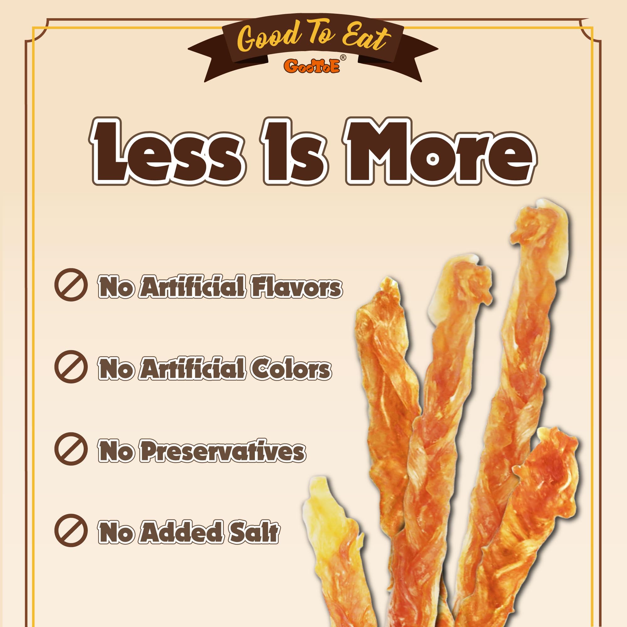 Gootoe Turkey Tendon Dog Treats, Braid (M) 1 lb, 100% USA Sourced Turkey, Natural Snack, Premium Puppy Chews, Hypoallergenic, Ra