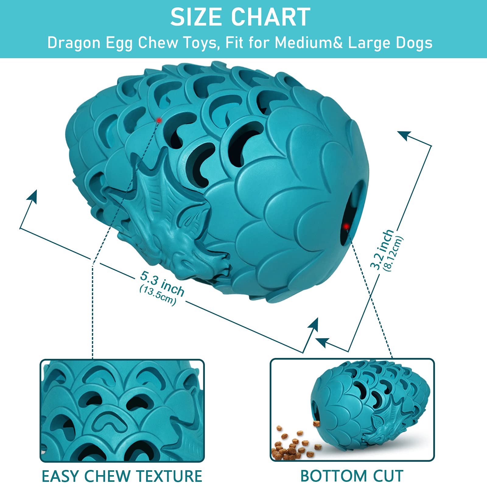 Jomilly Dragon Egg Dog Chew Toys for Aggressive Chewers - Toughest Indestructible Dog Toys for Aggressive Heavy Chewers Lifetime