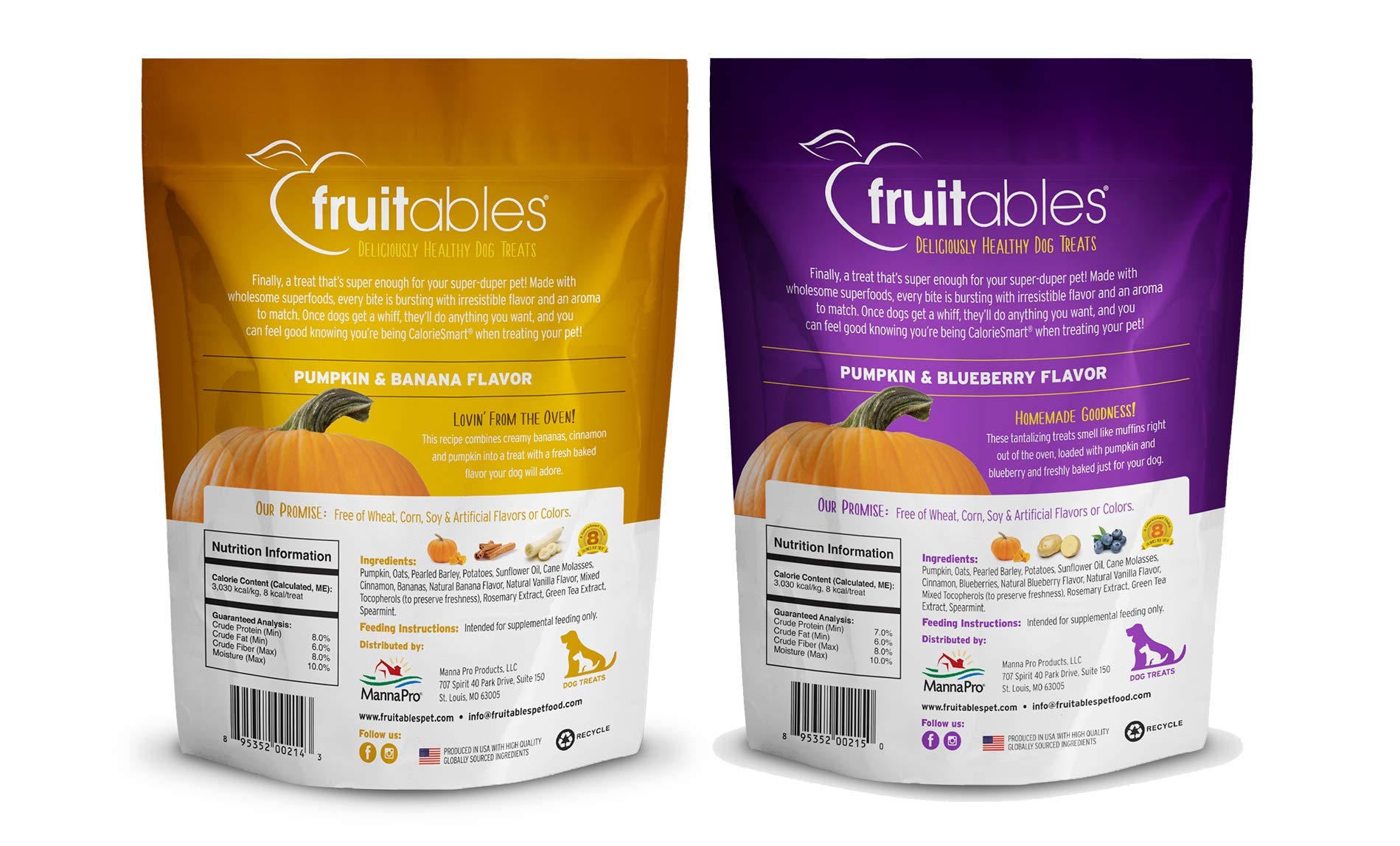 Fruitables Pumpkin Dog Treats, Variety Pack Of 5