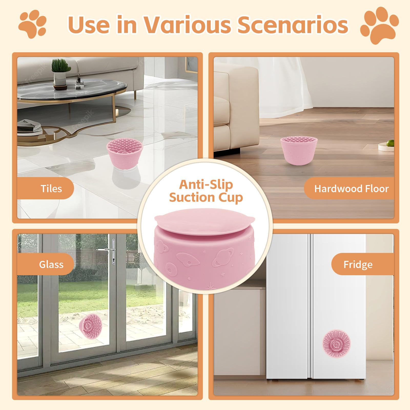 Dog Lick Bowl,Anxiety Relief Non-Slip Silicone Treat Bowl,Durable Long-Lasting Enrichment Slow Feeder Licking Mat for Small Medi