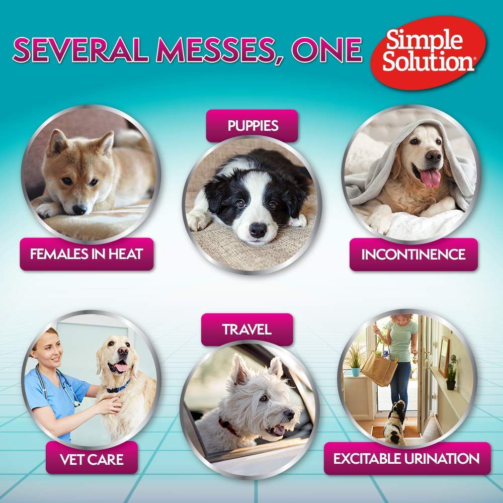Simple Solution True Fit Disposable Dog Diapers For Female Dogs | Super Absorbent With Wetness Indicator | Xs/Toy | 30 Count