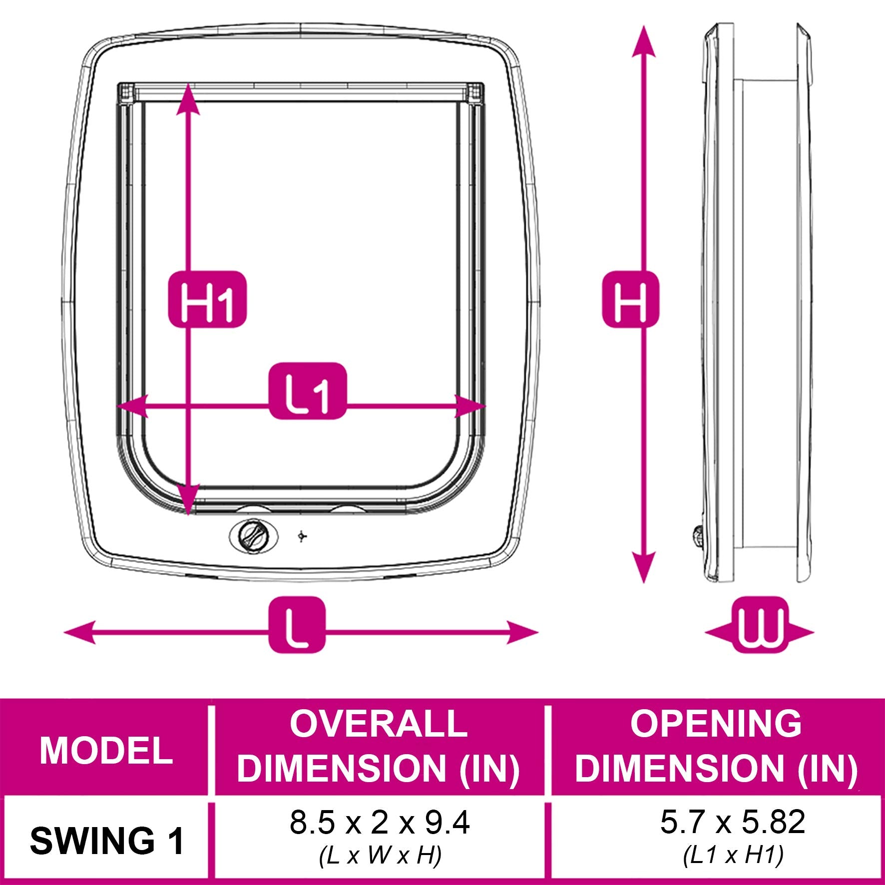 Ferplast Cat Door Swing 1 w/ 2-Way Locking System | Universal Pet Door in Brown for Interior & Exterior Use Ideal for Small Cats