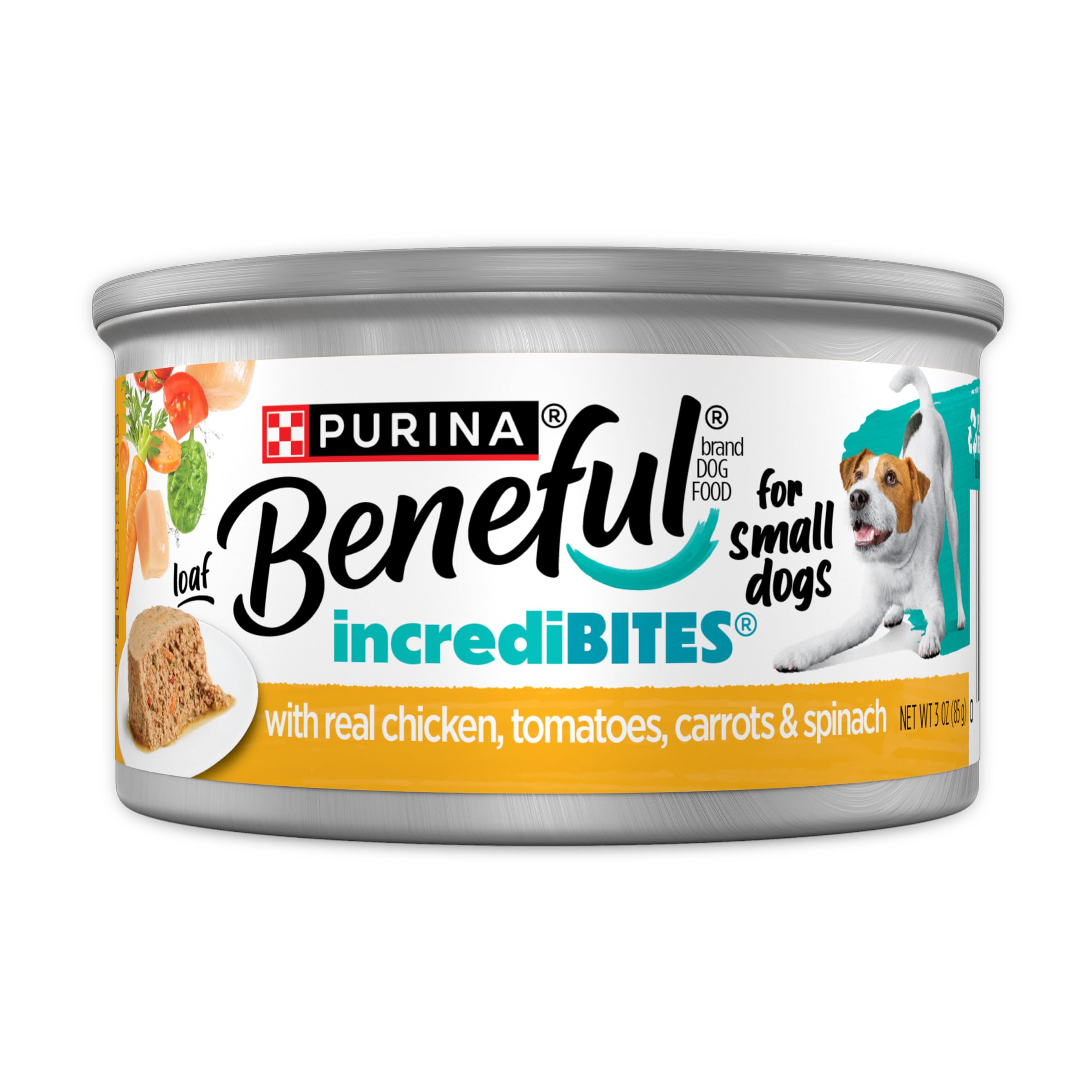 Purina Beneful Small Breed Wet Dog Food, IncrediBites Loaf With Real Chicken Recipe - (Pack of 12) 3 oz. Cans