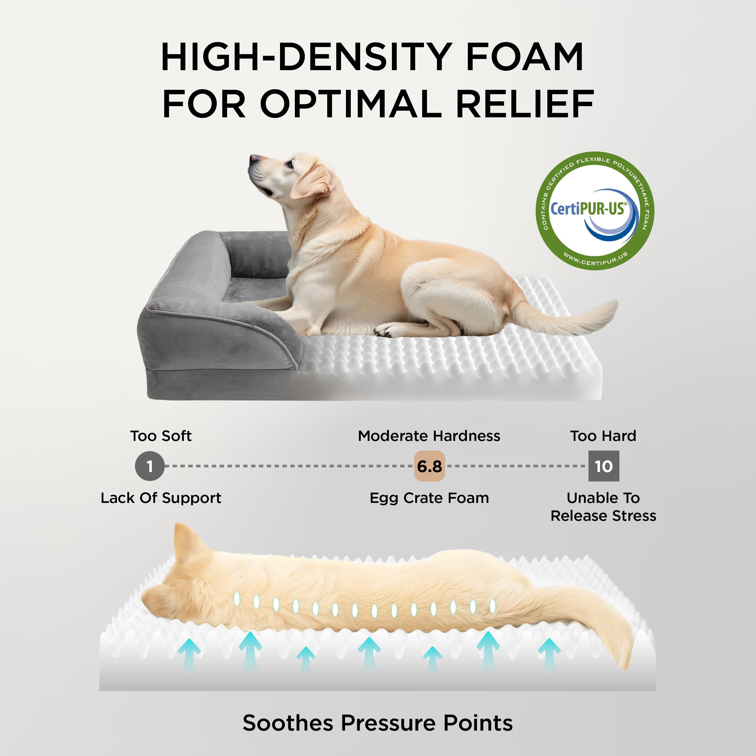 Bedsure Orthopedic Dog Bed For Extra Large Dogs - Xl Washable Dog Sofa Beds Large, Supportive Foam Pet Couch Bed With Removable Washable Cover, Waterproof Lining And Nonskid Bottom, Grey