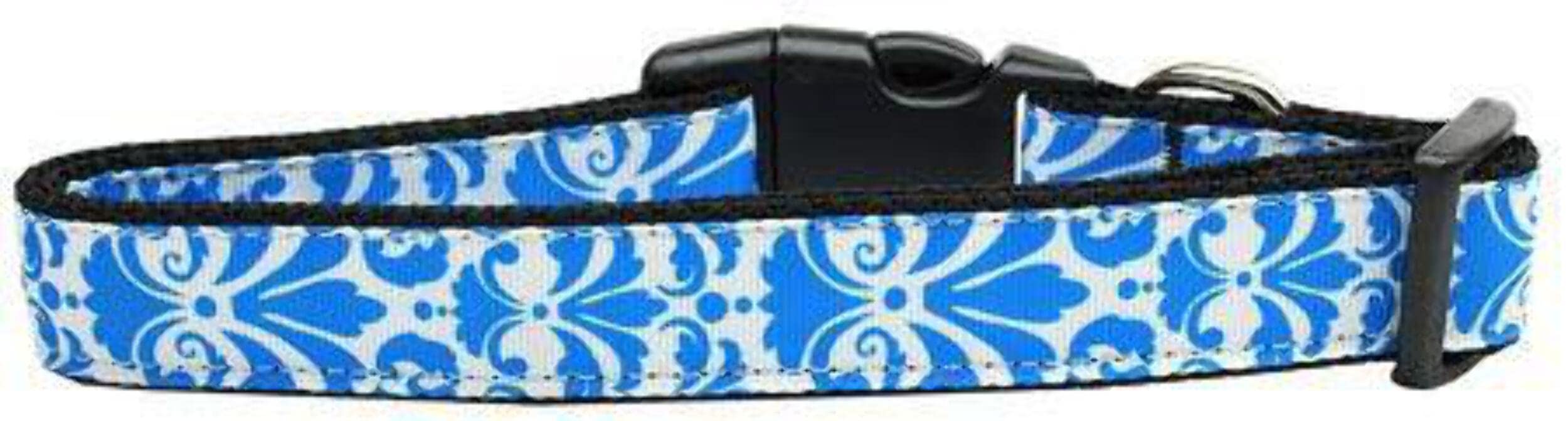 Mirage Pet Products Damask Nylon Dog Collar, Medium, Black